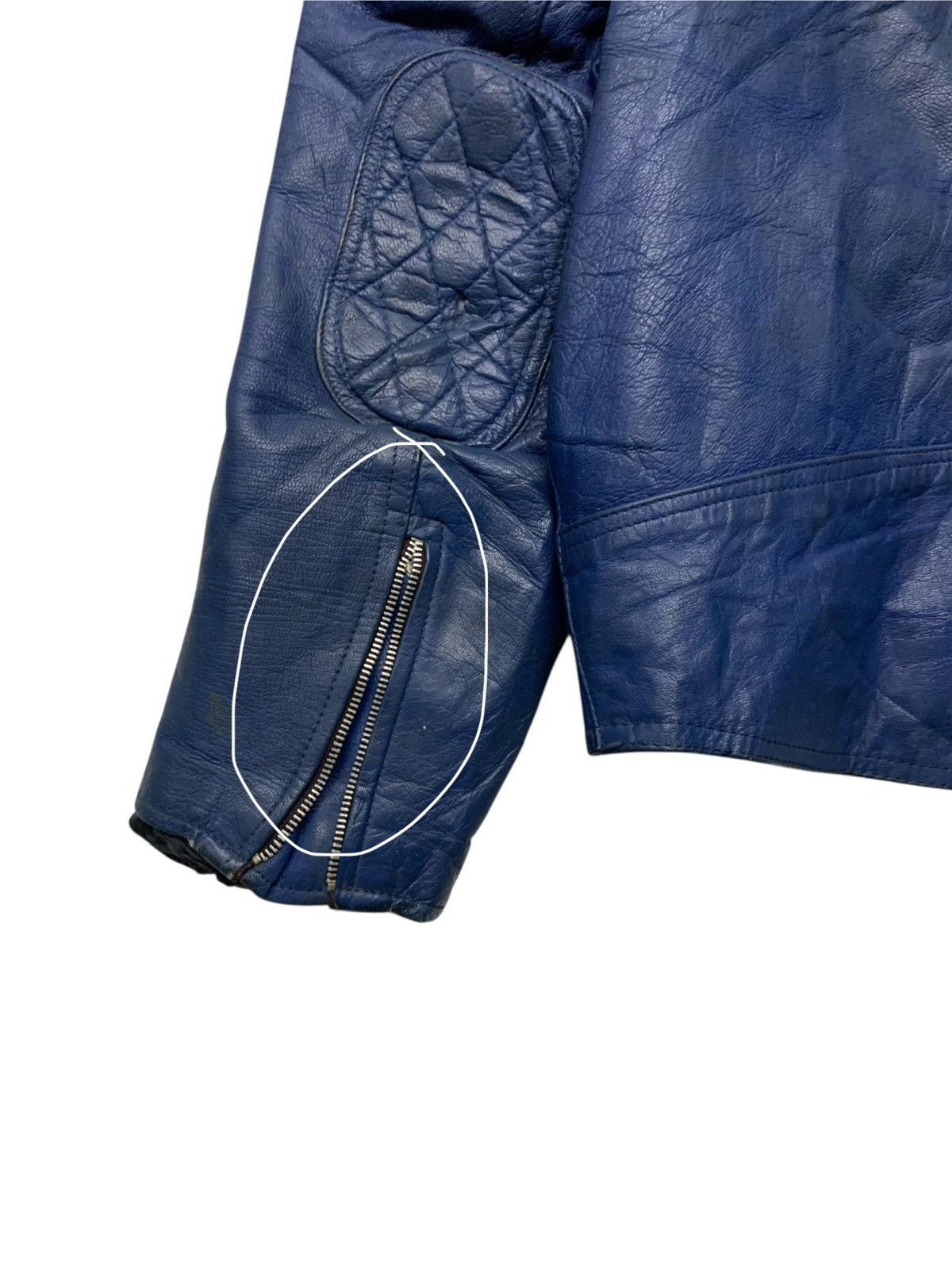 Branded Leather Rare Vintage Waddington Double Collar Blue Leather Jacket Size US M / EU 48-50 / 2 - 9 Thumbnail