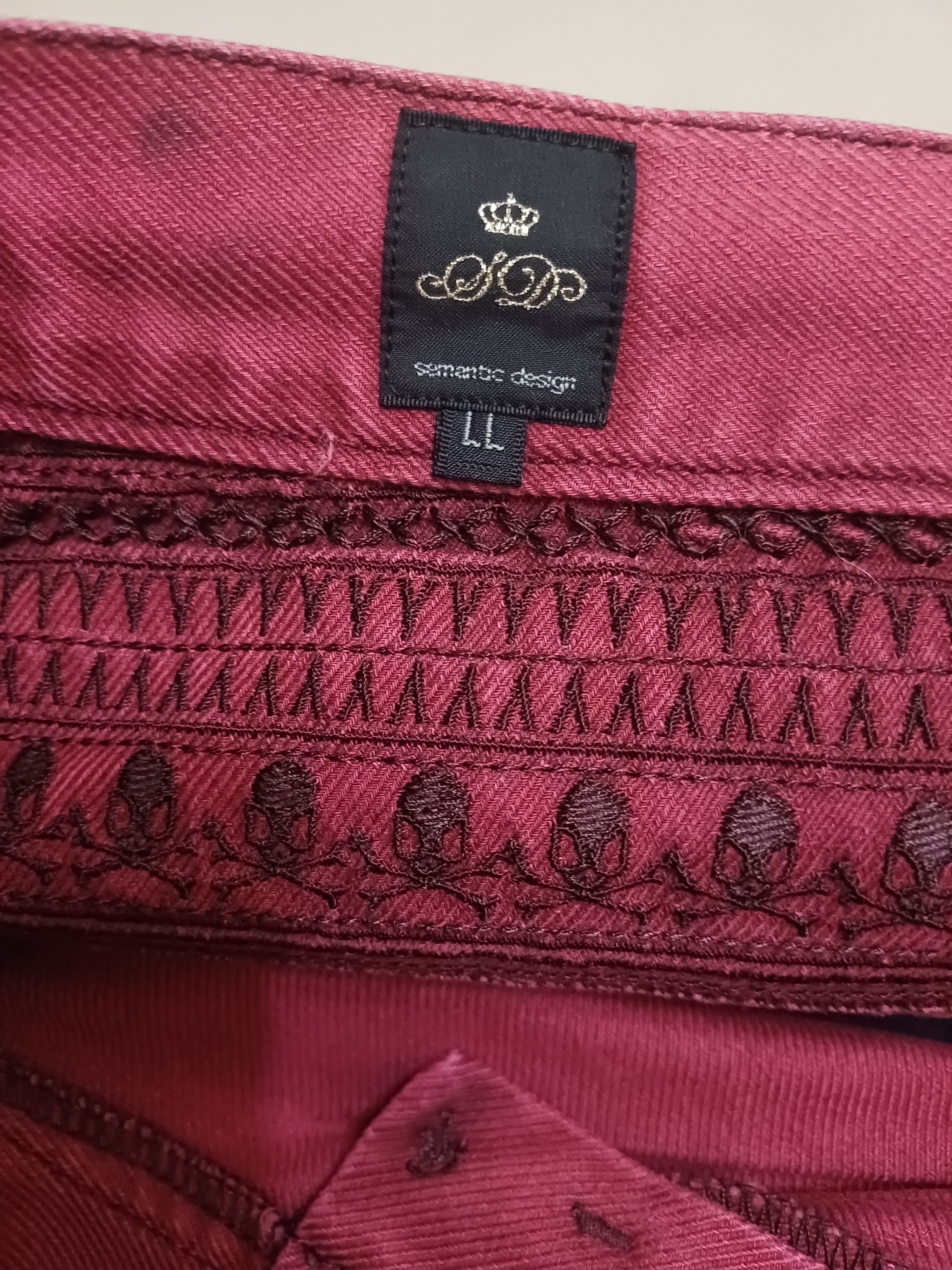 semanticdesign Superb red colour & skull embroidery design jeans 🔥🔥🔥 Size US 36 / EU 52 - 4 Thumbnail