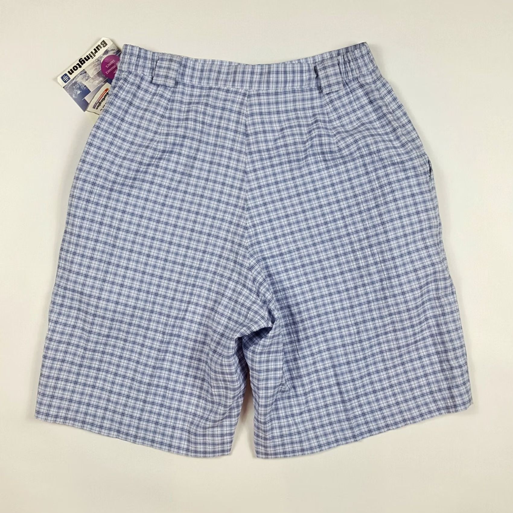 Vintage bette & court Chino Shorts Women's Size 6 Blue Plaid Golf Outdoor 80s 90s Retro Casual Activewear Bags Pockets High Rise Inseam 9" Vintage Size 28" / US 6 / IT 42 - 3 Thumbnail