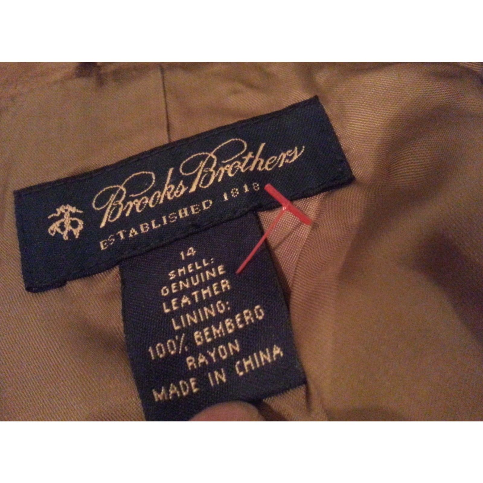 Brooks Brothers VINTAGE Brooks Brothers Leather Coat Jacket 14 Womens Brown Leather Coat Womens Brooks Brothers Coat 14 Size Regular Long Sleeve Women Mens Girls Size XL / US 12-14 / IT 48-50 - 5 Thumbnail