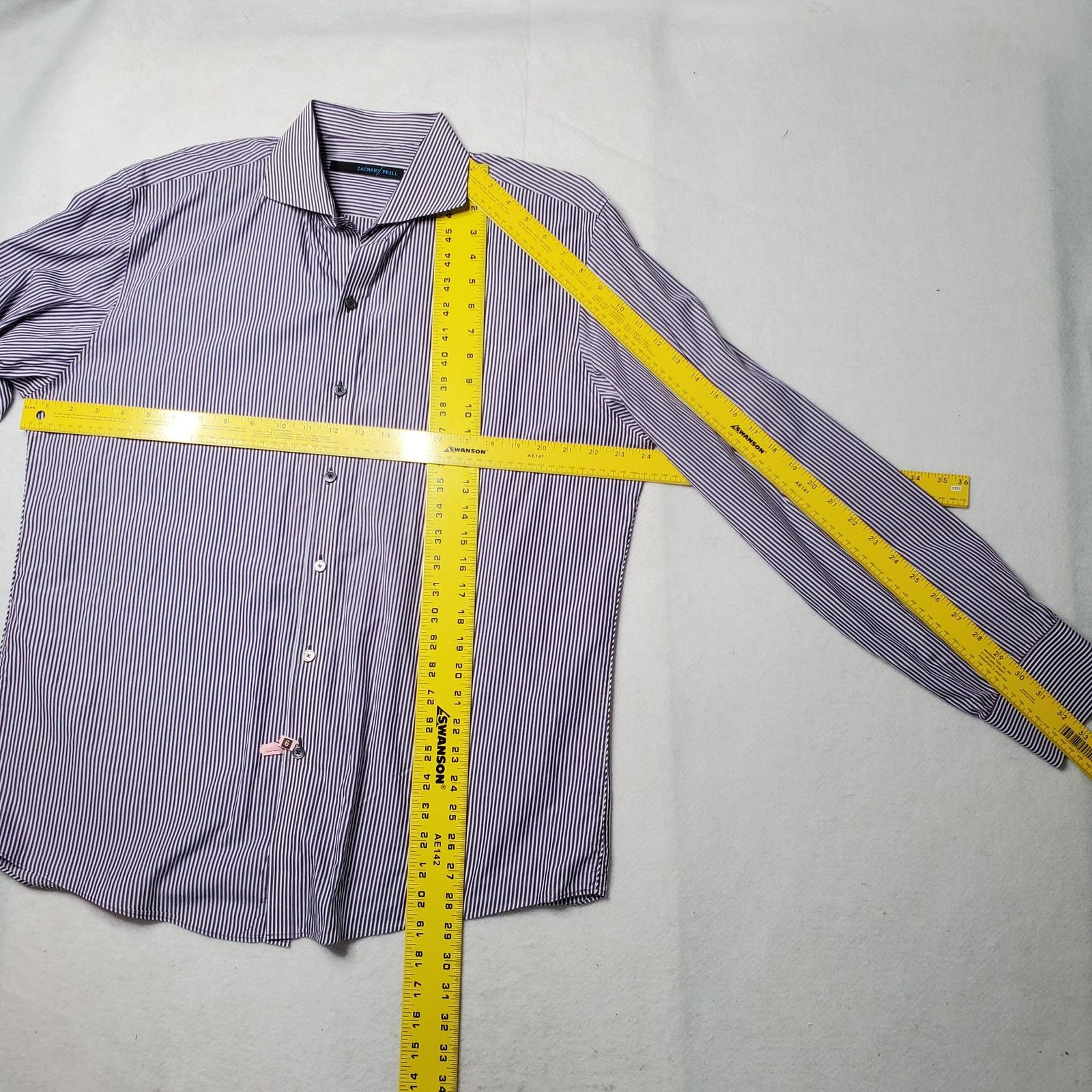 Zachary Prell Zachary Prell Striped Purple & White Button Shirt XL Size US XL / EU 56 / 4 - 6 Thumbnail
