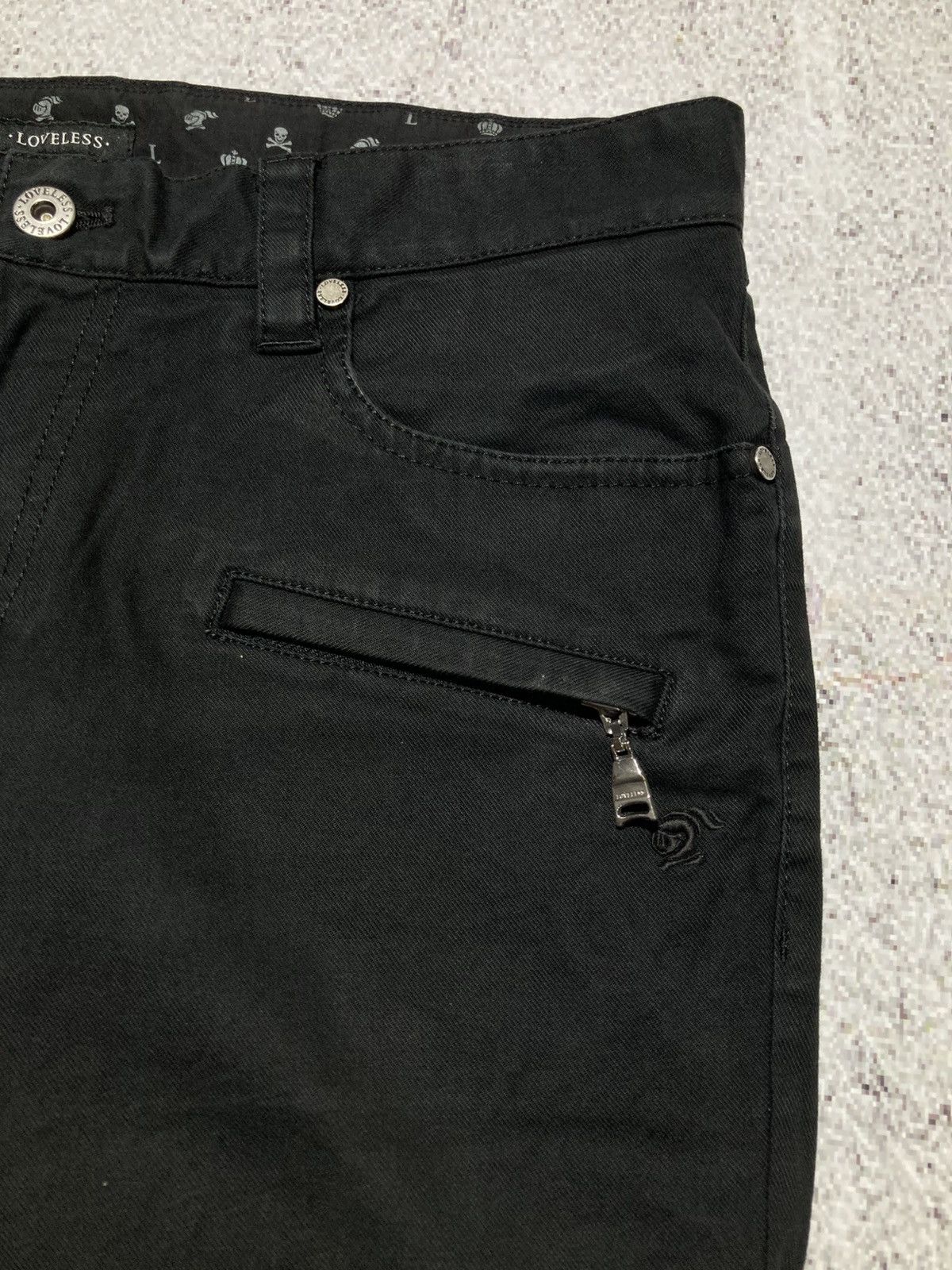 Japanese Brand 2000s Loveless Skull Patch Logo Punk Gothic Vkei Style Pants Size US 32 / EU 48 - 15 Thumbnail