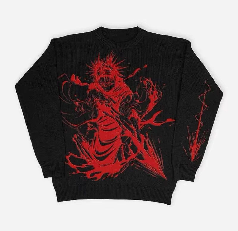 Japanese Brand × Vintage Harajuku Anime Graphic Print Knitted Sweater Size US M / EU 48-50 / 2 - 7 Thumbnail