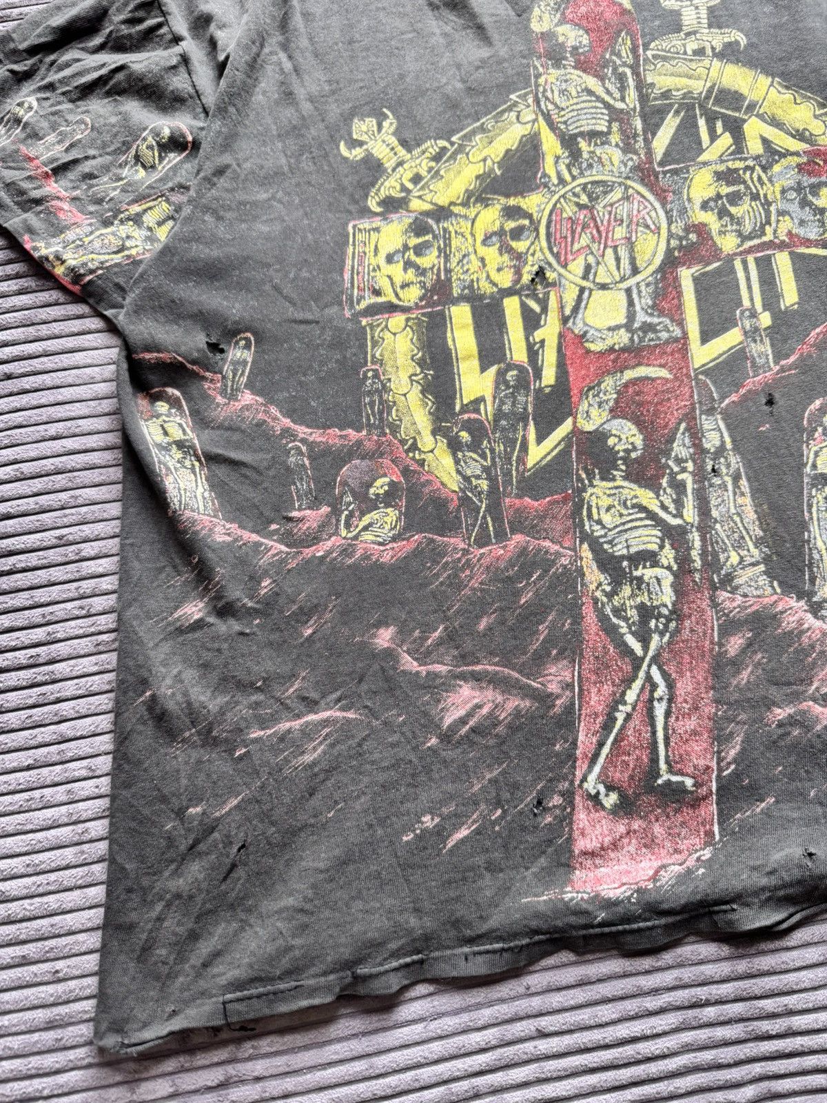Band Tees 1991 SLAYER PERFECT WASH & THRASHED Metal BAND-Tee AOP 90s Size US XL / EU 56 / 4 - 3 Thumbnail