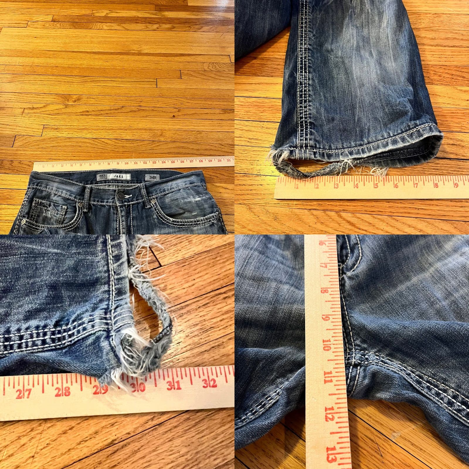 Silver Jeans Co. Silver Jeans Co. Men 34 Jake Straight Distressed Thick Stitch Pants Jeans 34 Regular Blue 30 Inseam Mens Straight Distressed 90s? Size US 34 / EU 50 - 8 Thumbnail
