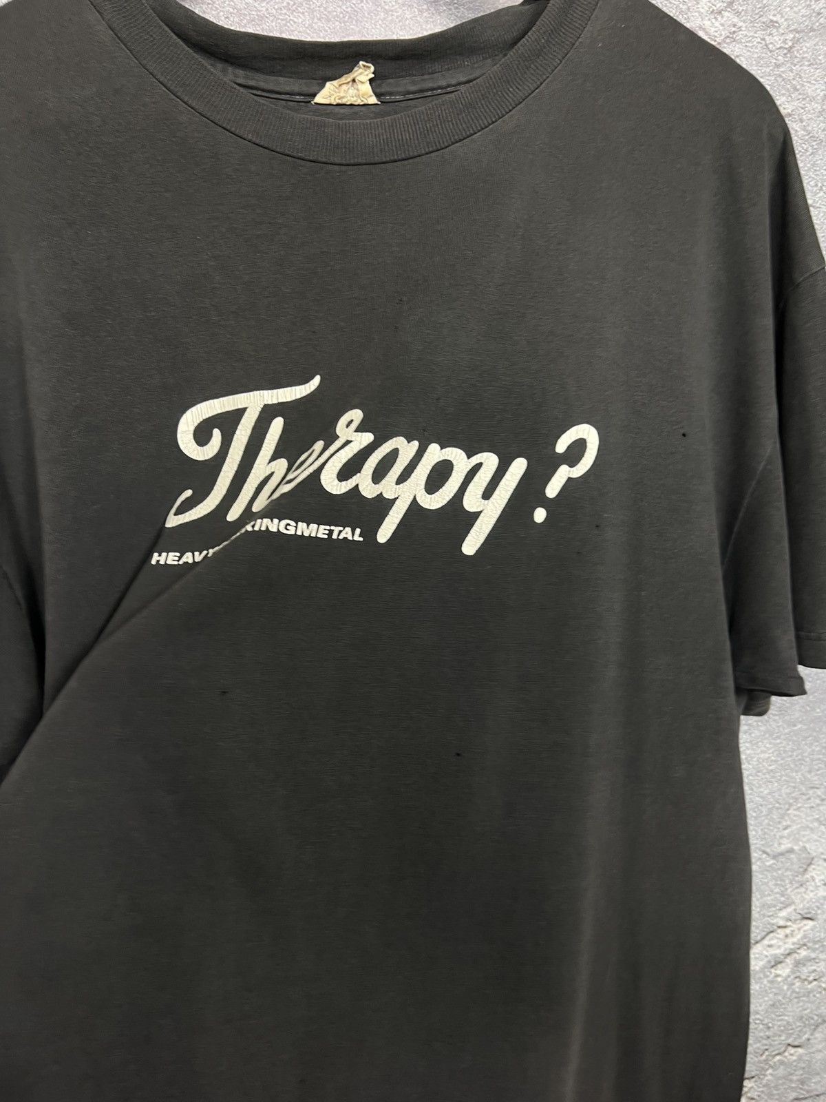 Band Tees 90's Therapy ? Irony Heavy Fucking Metal Tee Faded Size US XL / EU 56 / 4 - 11 Thumbnail