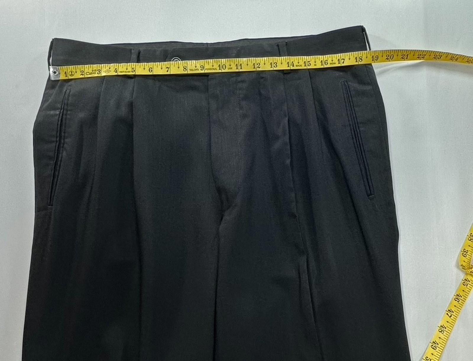 The Unbranded Brand Unbranded Pleated Straight Leg Dress Pants Black Mens 36/28 Size US 36 / EU 52 - 3 Thumbnail