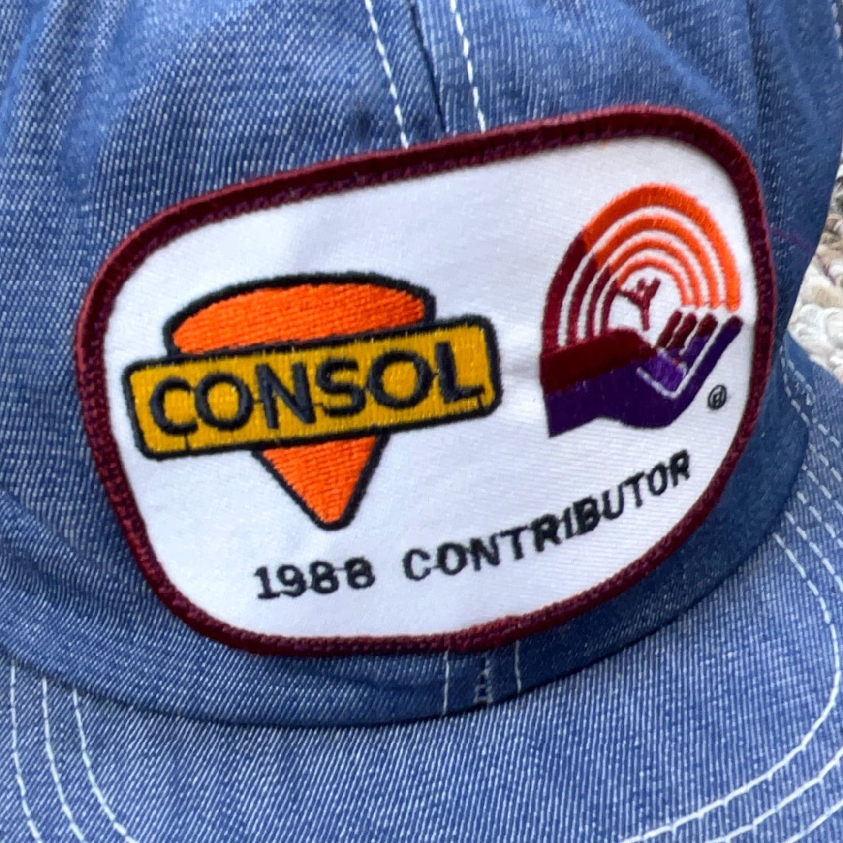 Coal VINTAGE American Legend Trucker Hat Cap Denim Snap Back USA Patch Coal Mining 80s 90s Classic Blue Denim Adjustable One Size Mens Hat Size US 35 - 2 Thumbnail