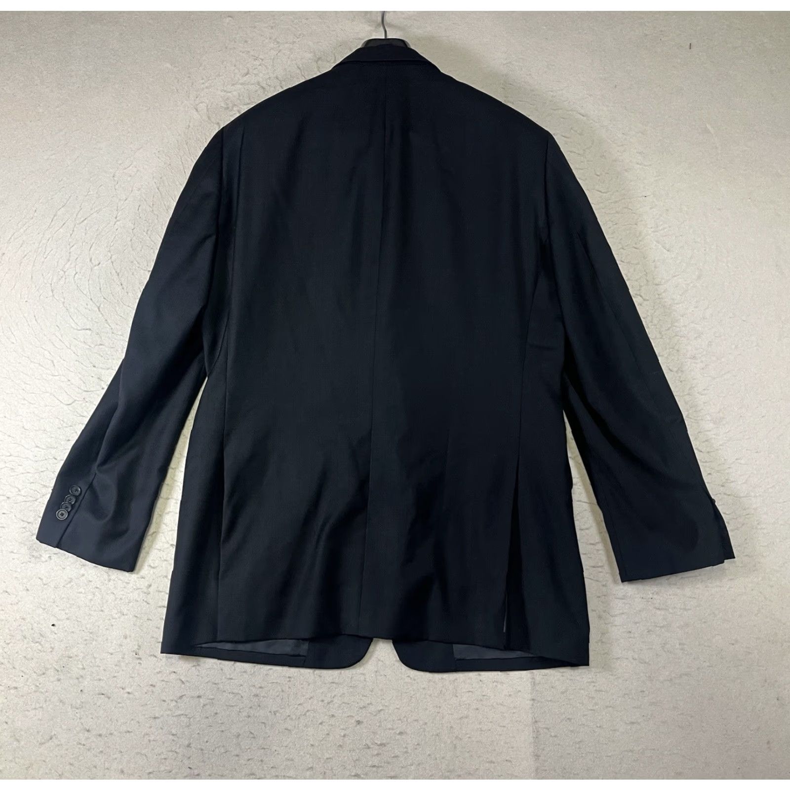 Nordstrom Nordstrom Sport Coat Blazer 42L Black Wool Mens Jacket Notch Lapel Two-Button Vintage No (Preppy Office Career University) Size 42R - 2 Thumbnail