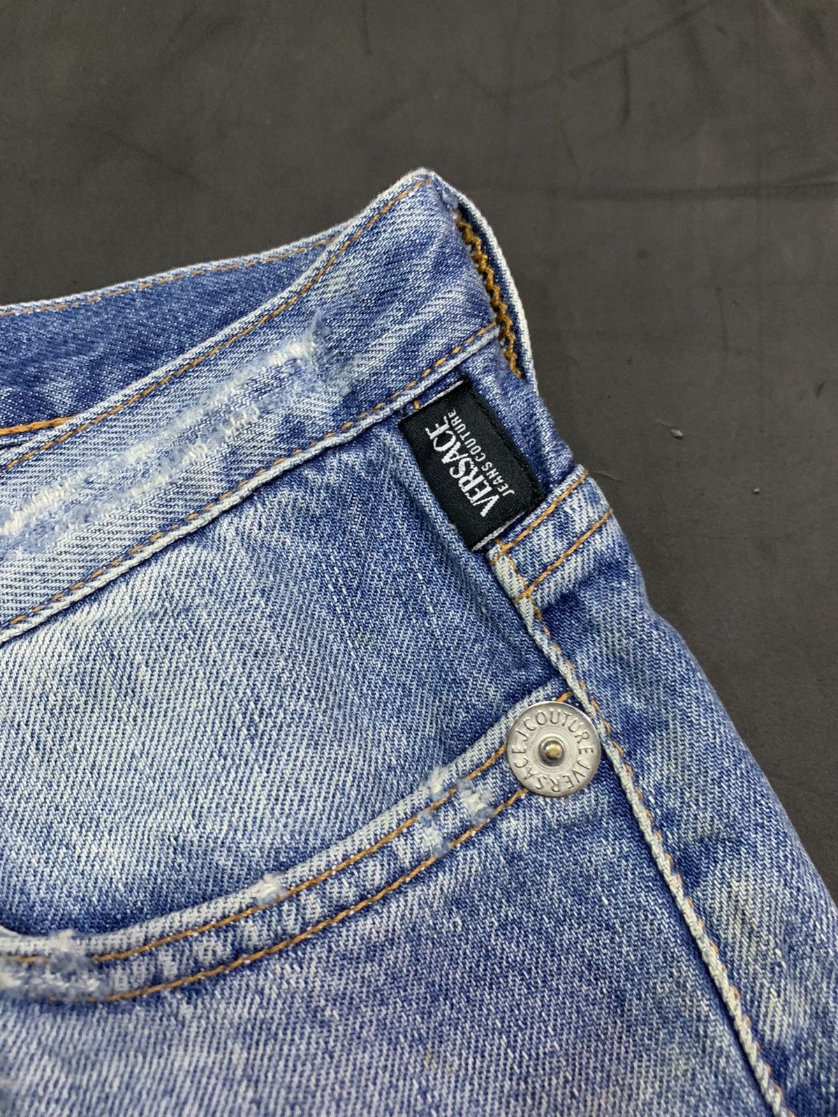 Versace 🖤BLACKDAY🖤Versace distressed flared jeans Size 31" - 9 Thumbnail