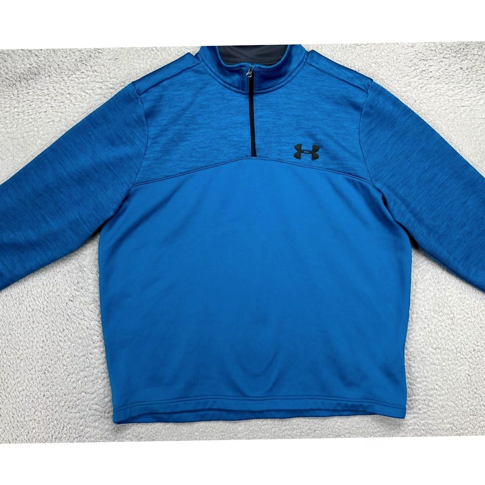 Under Armour Under Armour Sweater Men Large Blue Fleece Lined Quarter Zip Pullover Sweatshirt - - Retail Mens Size 44 Size US L / EU 52-54 / 3 - 2 Thumbnail