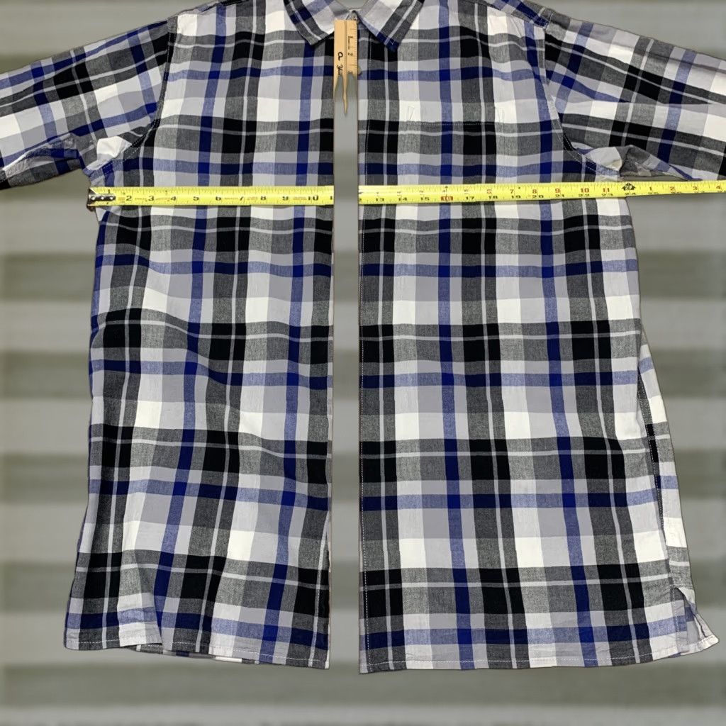 Wrangler Wrangler Short Sleeve Shirt Mens Large Blue Plaid Button-Up Western Shirt Size US L / EU 52-54 / 3 - 1 Thumbnail
