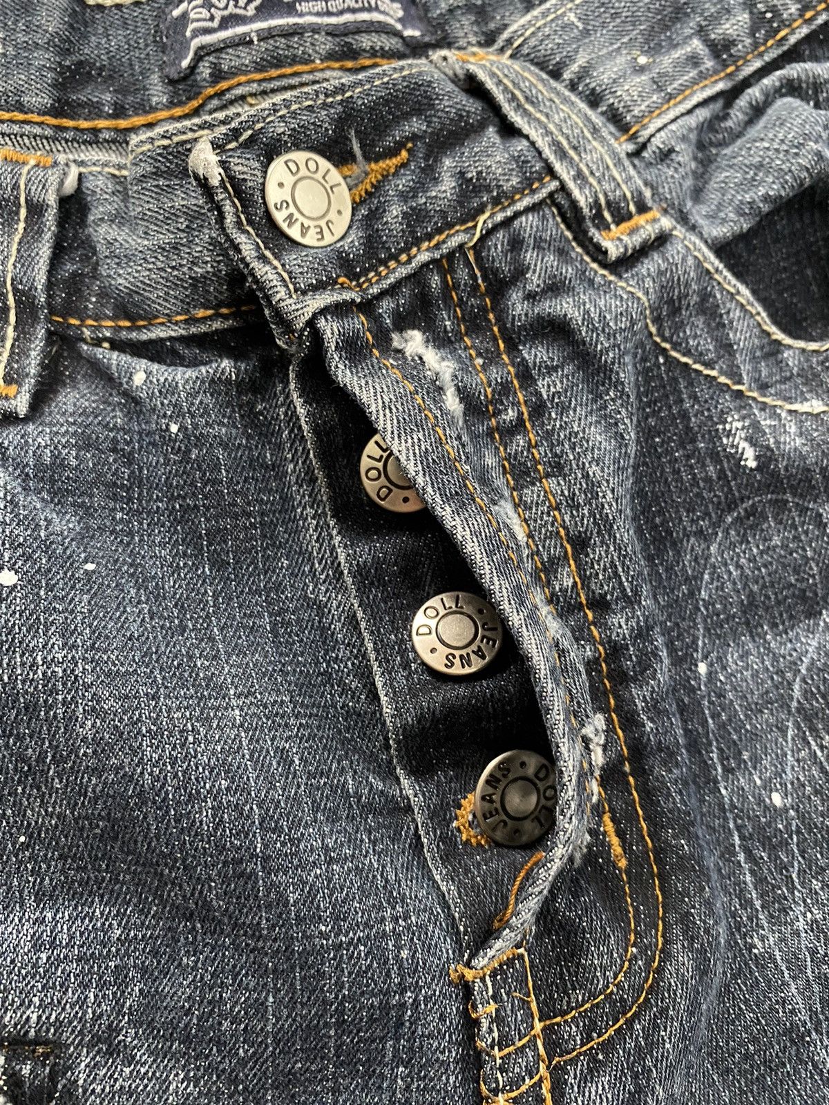 If Six Was Nine × Japanese Brand flared bootcut splater distressed denim pant by doll jeans Size US 28 / EU 44 - 8 Thumbnail