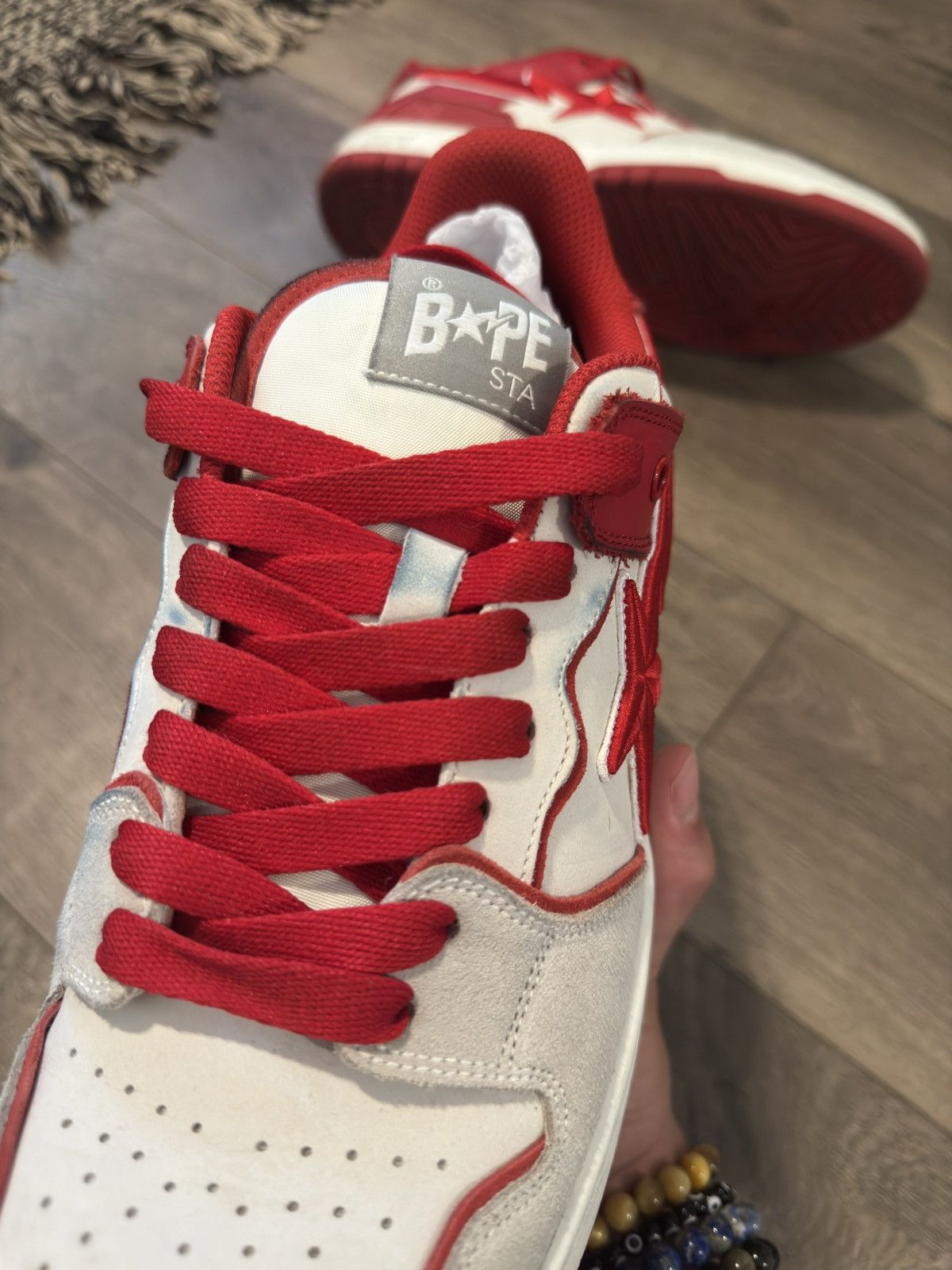 Bape BAPE SKSSTA #5 RED STITCH SUEDE SIZE 12 Size US 12 / EU 45 - 7 Thumbnail