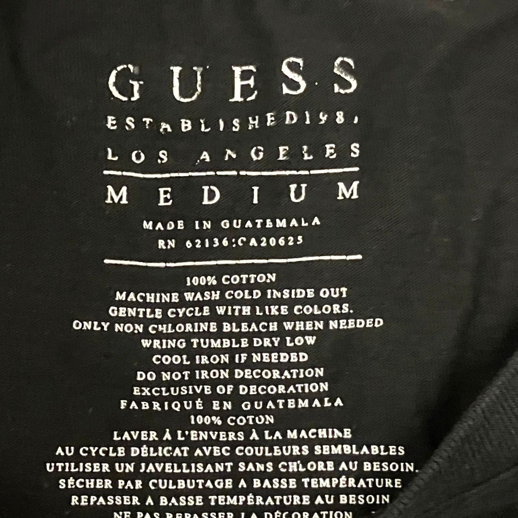 Guess GUESS T Shirt Mens Medium Black Triangle Logo Cotton Designer Tee 90s Retro Sports Size US M / EU 48-50 / 2 - 3 Thumbnail