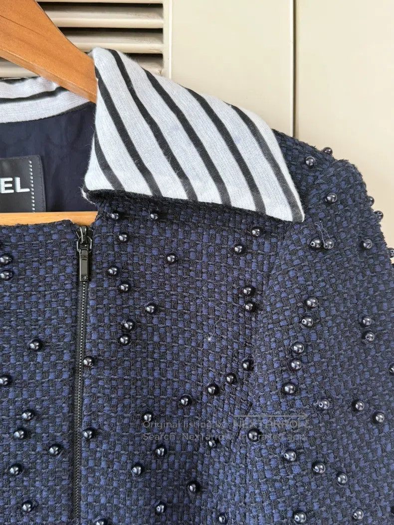 Chanel Chanel 2017 Dark Blue Beaded Jacket Size XS / US 0-2 / IT 36-38 - 4 Thumbnail