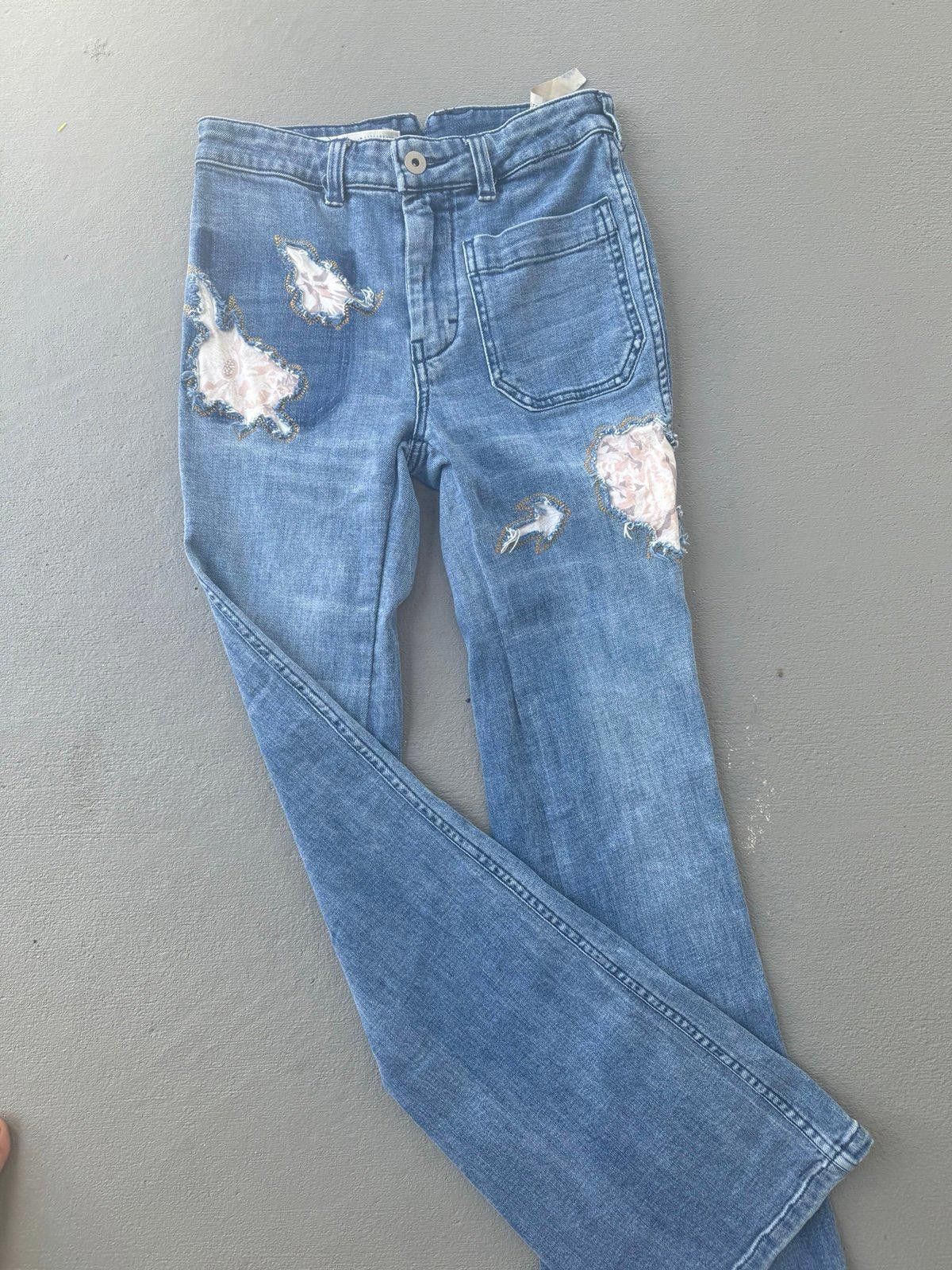 Free People Anthropologie Patchwork Jeans Size 25" / US 0 / IT 36 - 2 Thumbnail