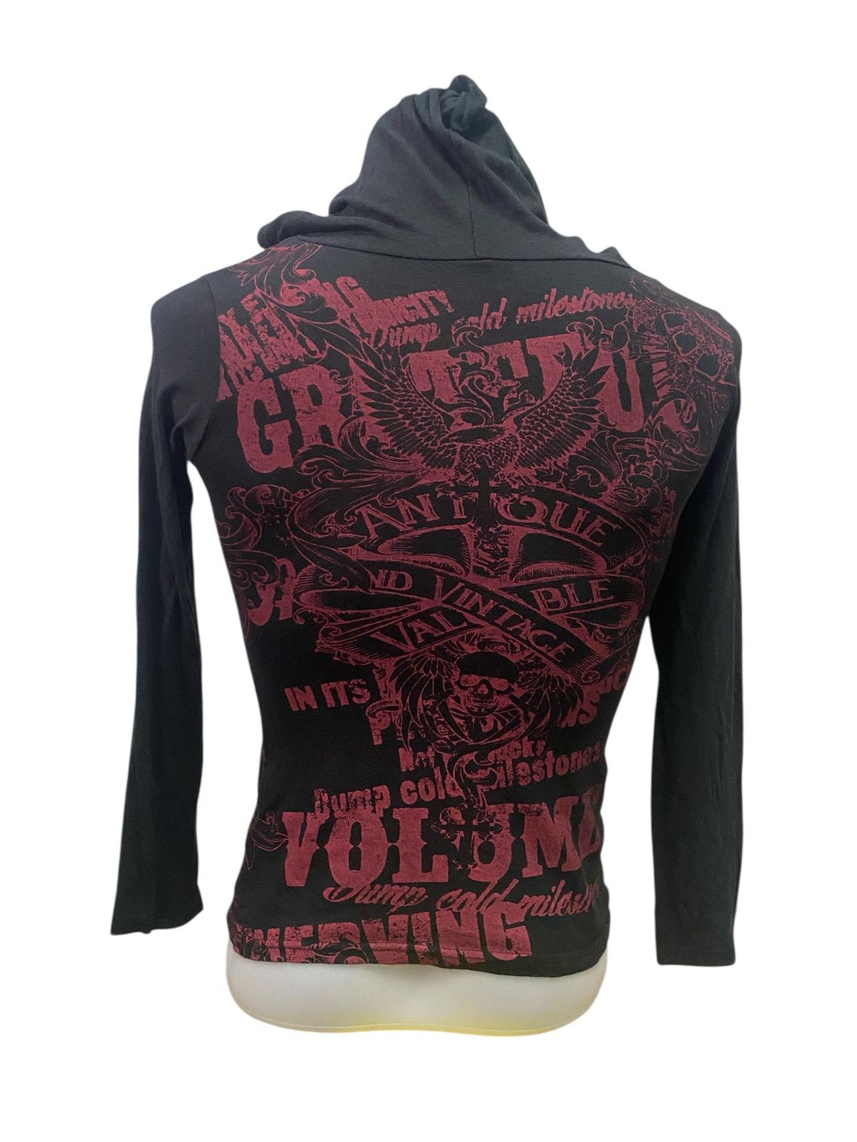 GOSTAR DE FUGA × Japanese Brand × Seditionaries Hoodie Cotton Black Embellished by Rhinestone Los Angeles Size S / US 4 / IT 40 - 2 Thumbnail