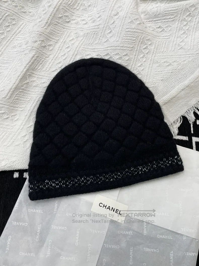 Chanel Chanel 26C new black cashmere knitted cold hat Size ONE SIZE - 2 Thumbnail