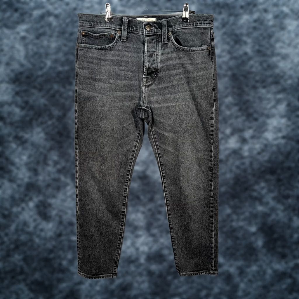 Madewell Madewell Jeans Regular 31x26 Black Stretch Denim Logo 5-Pocket Relaxed Taper Mens Jeans Size US 31 - 1 Thumbnail