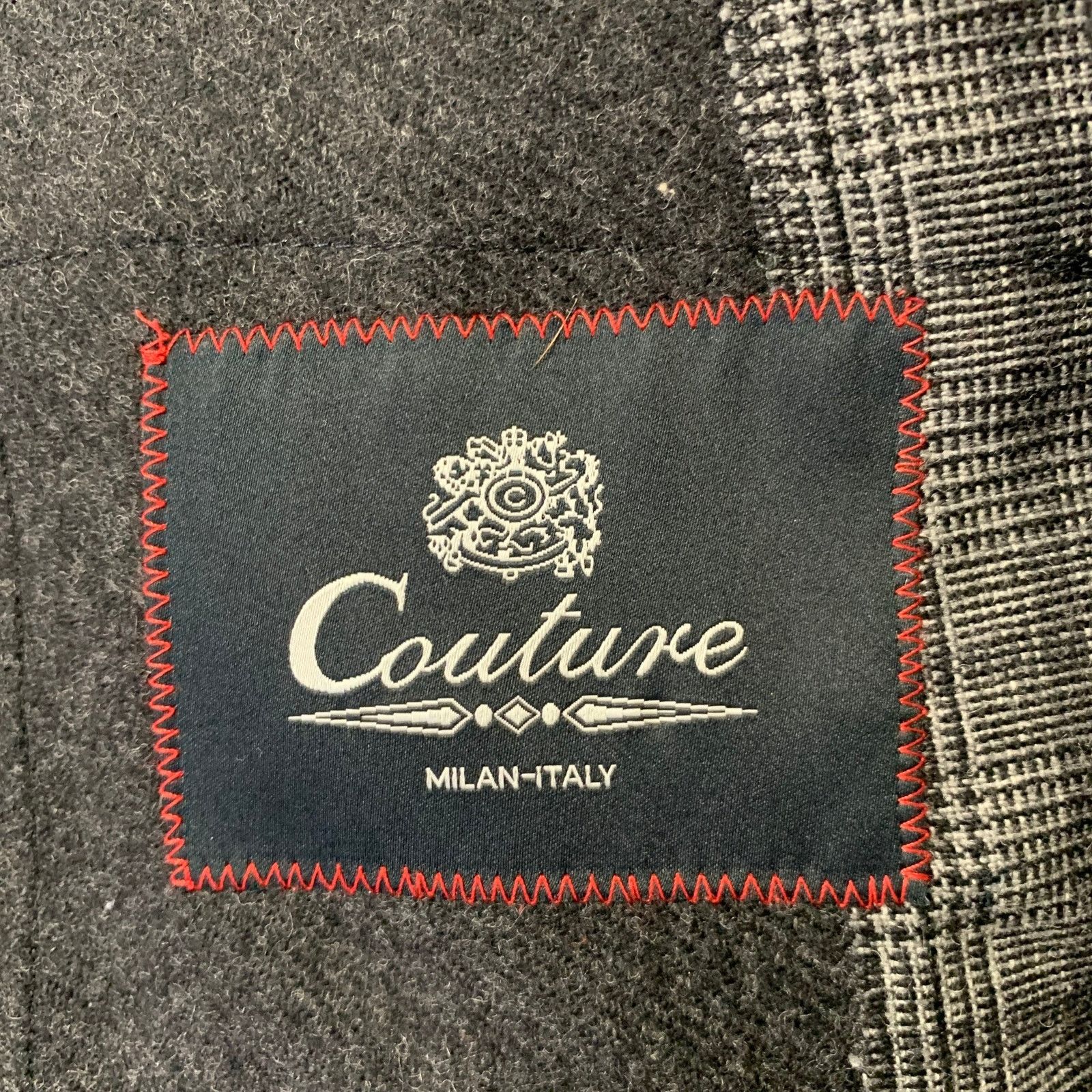 Other ABITO SARTORIALE L Grey Plaid Colorblock Wool Sport Coat Size US L / EU 52-54 / 3 - 5 Thumbnail