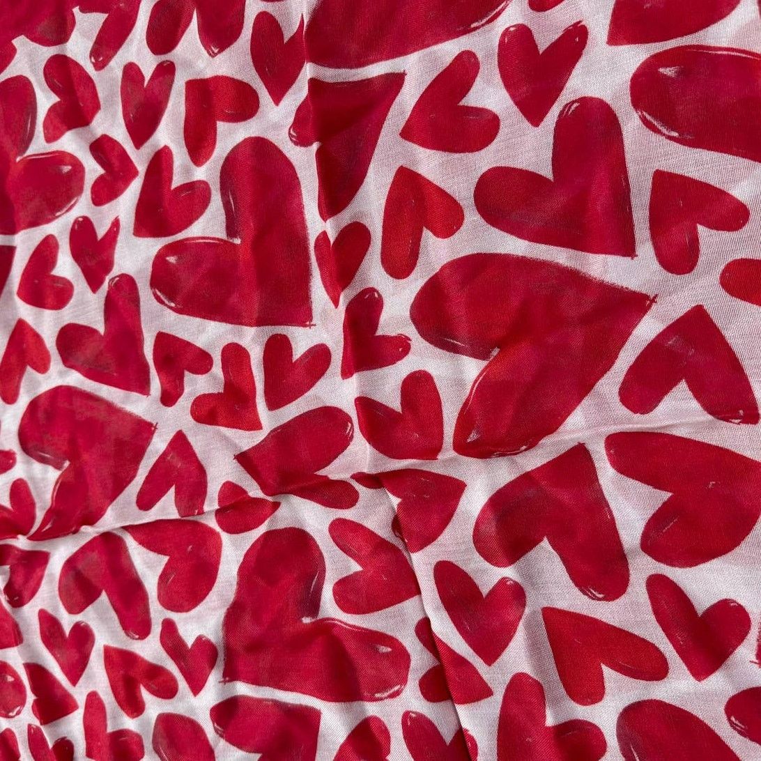 Kate Spade Kate Spade New York Painterly Hearts Oblong Scarf Pink tutu Size ONE SIZE - 3 Thumbnail