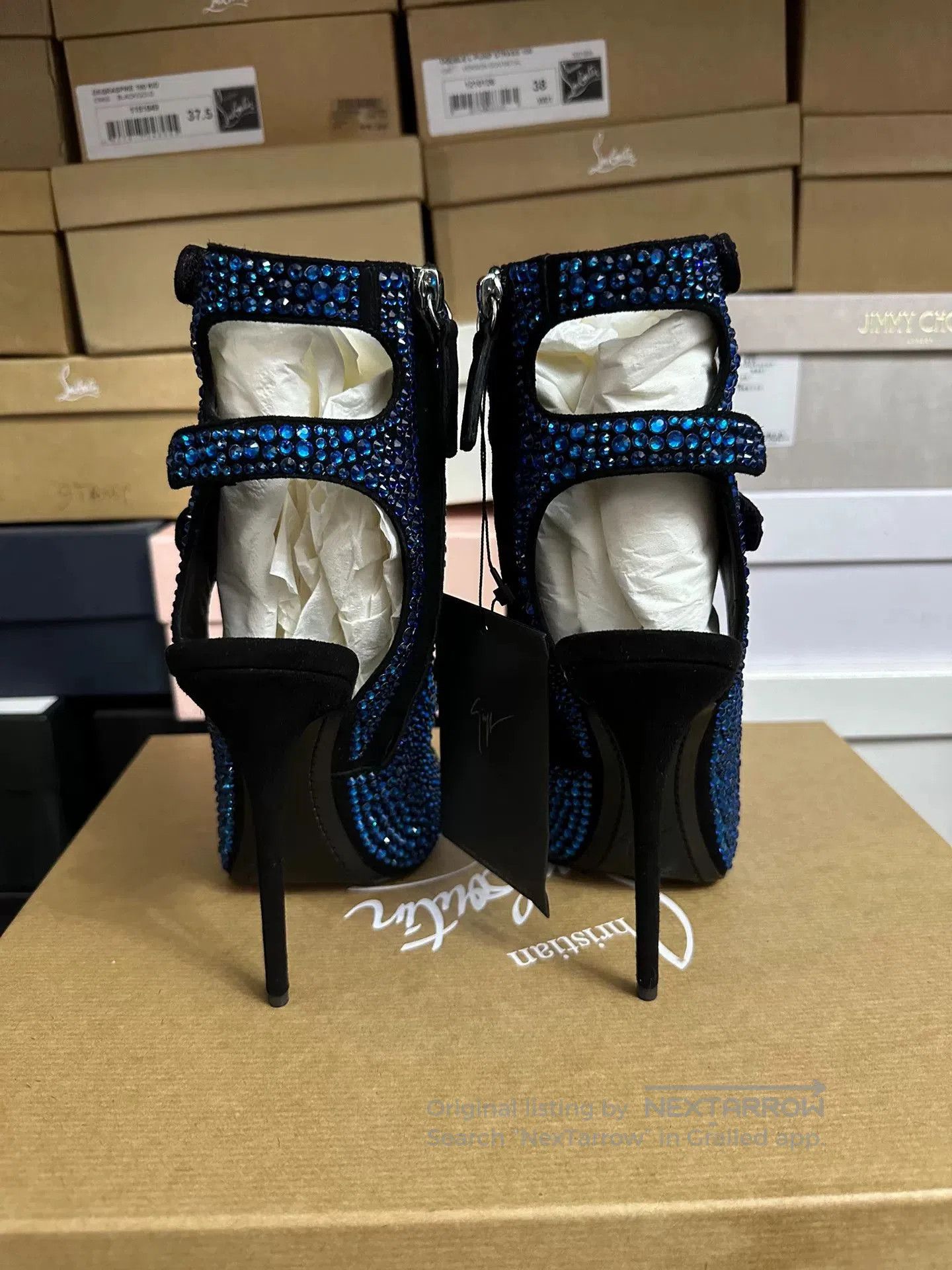 Giuseppe Zanotti Giuseppe Zanotti Blue Crystal Shoes 37. Size US 6 / IT 36 - 6 Thumbnail