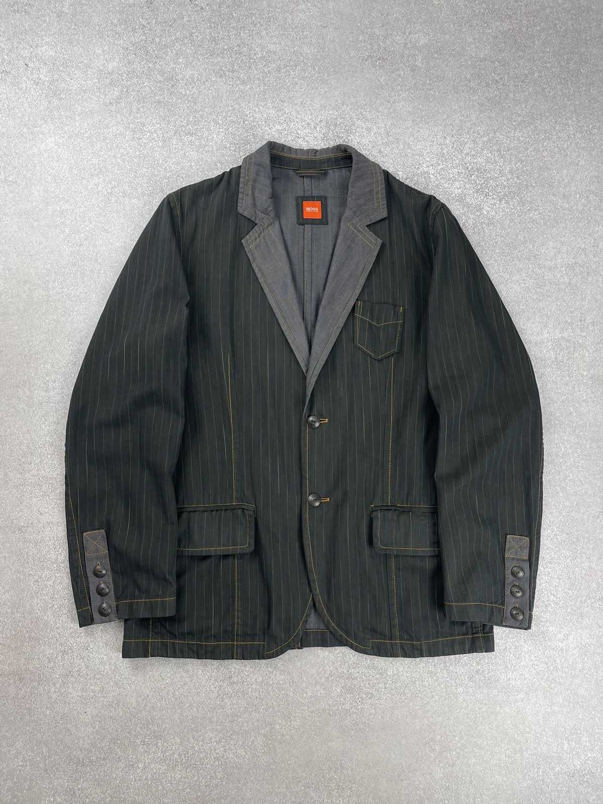 Hugo Boss × Vintage Vintage Hugo Boss Stripped Blazer Jacket Men’s Size 42R - 1 Thumbnail