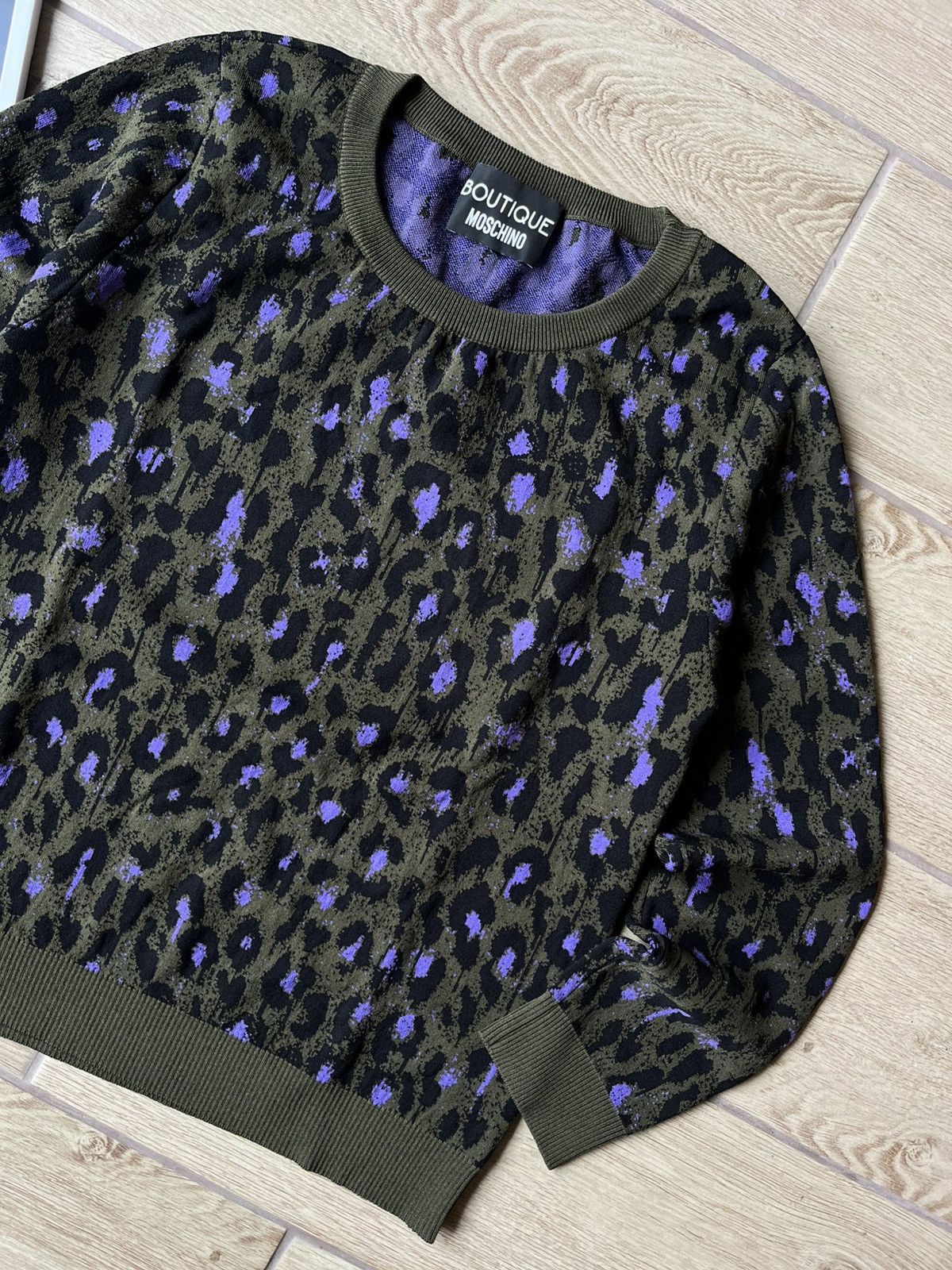 Moschino Moschino Boutique Leopard Knit Sweater Made in Italy M size Size M / US 6-8 / IT 42-44 - 1 Thumbnail