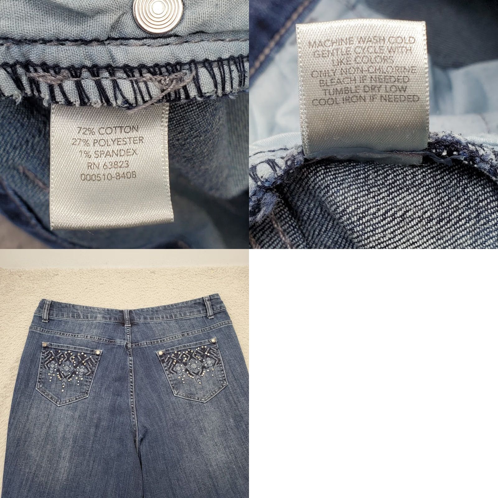 Vintage Christopher & Banks Cropped Jeans Women 16P Blue Denim Pockets Stretch Jeans Cropped 25in Inseam Womens Size 38" / US 16 / IT 52 - 8 Thumbnail