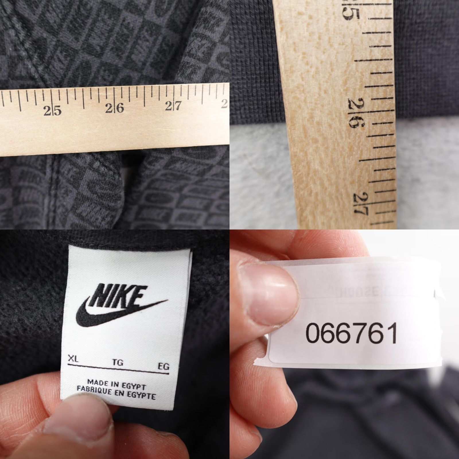 Nike Nike Hoodie Mens XL Gray All Over Print AOP Pullover Sweatshirt Spell Out Swoosh Size US XL / EU 56 / 4 - 8 Thumbnail