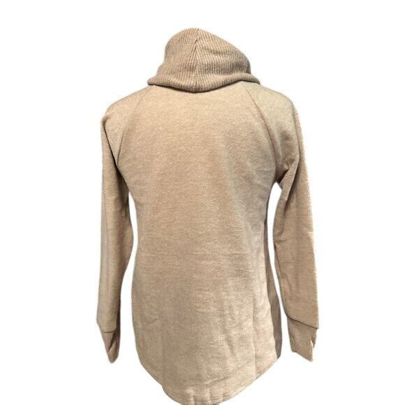 Anthropologie Cozy Beige Turtleneck Pullover Sweater With Drawstring For W Size S / US 4 / IT 40 - 3 Thumbnail