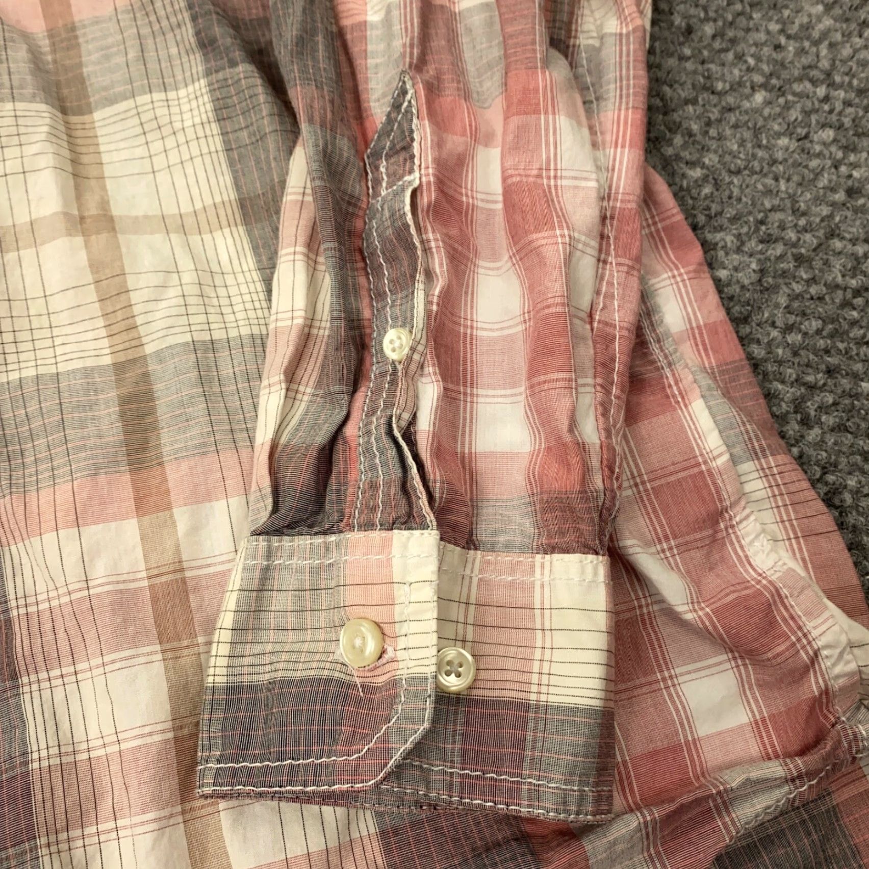 Vintage VINTAGE Article 365 Plaid Button-Up Shirt Mens XL Pink Long Sleeve Lightweight Classic Outdoor Size US XL / EU 56 / 4 - 2 Thumbnail