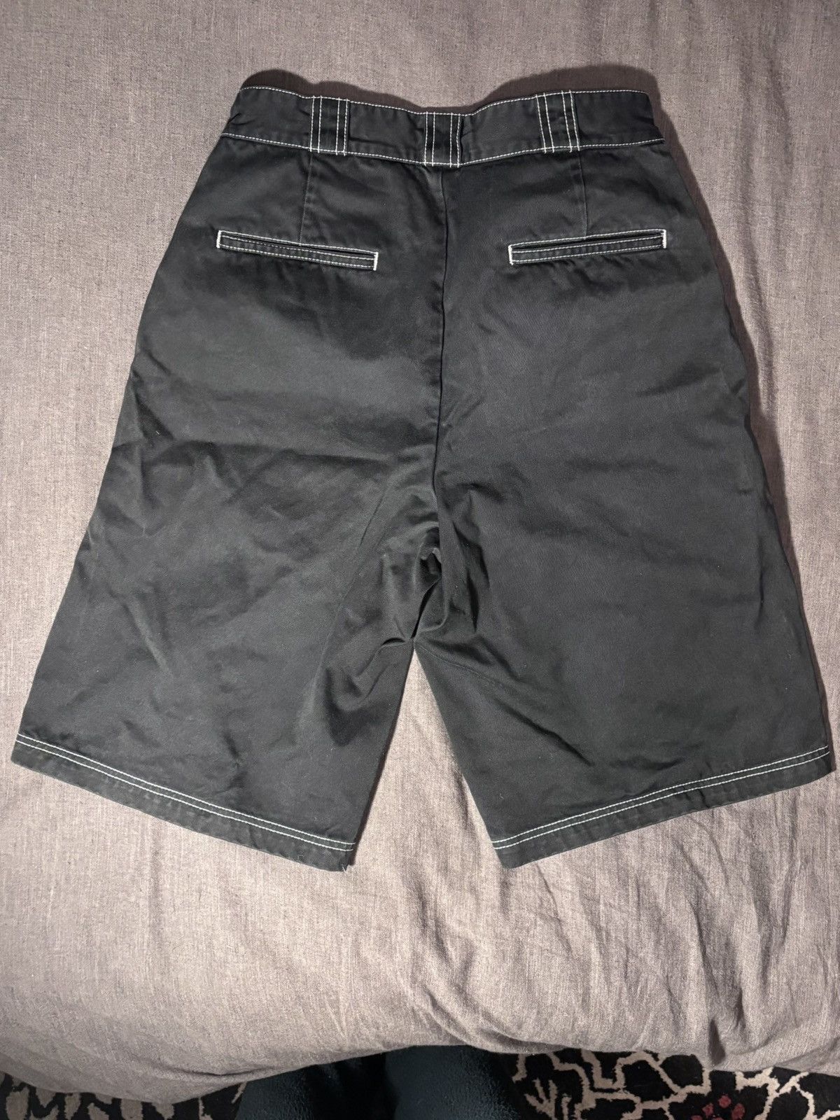 Heron Preston HERON PRESTON | Black Contrast Stitch Wide Leg Shorts Size US 30 / EU 46 - 2 Thumbnail