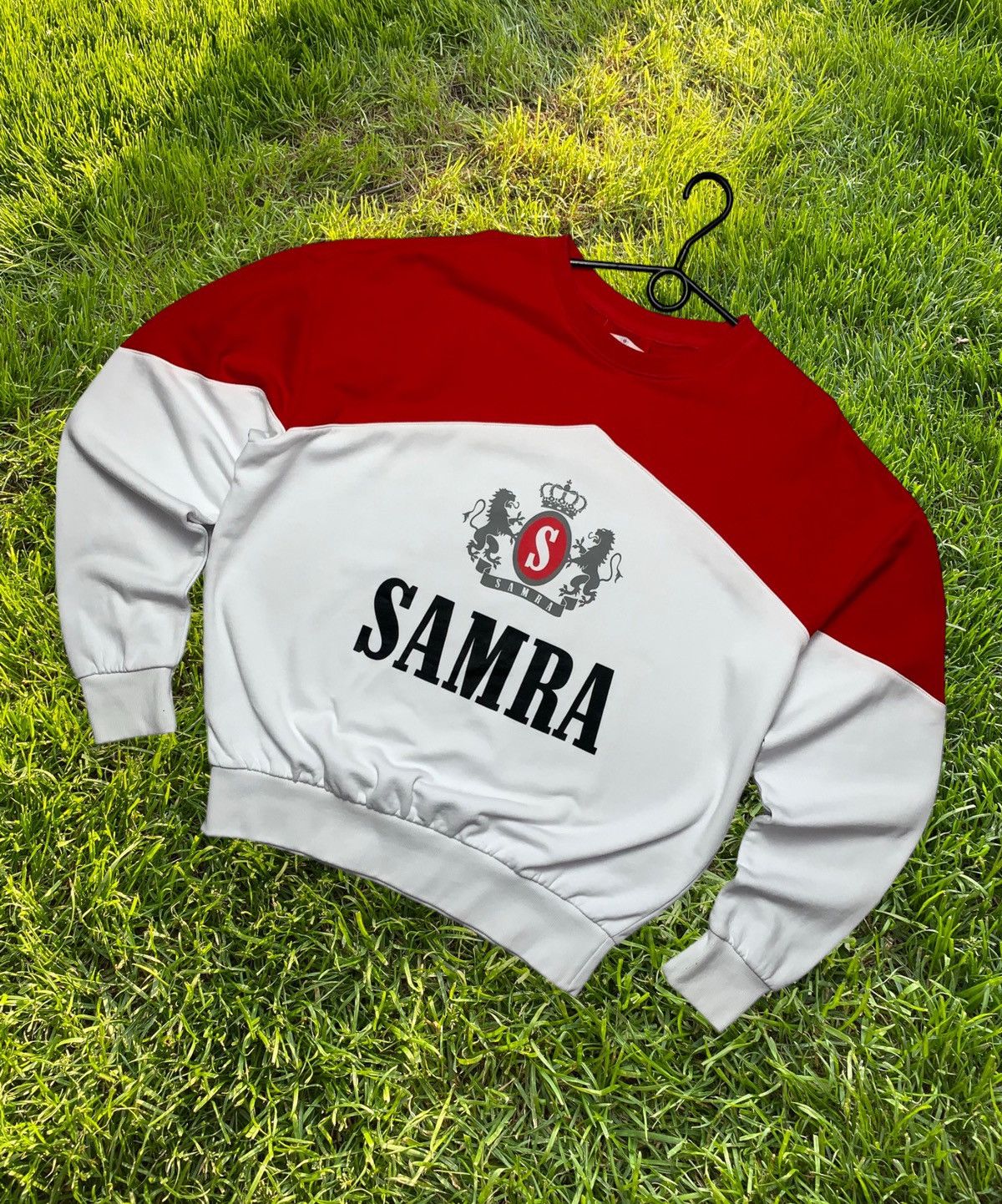 image of Vintage Marlboro Samra Cigarette Sweatshirt Big Logo L in White, Men's (Size Large)