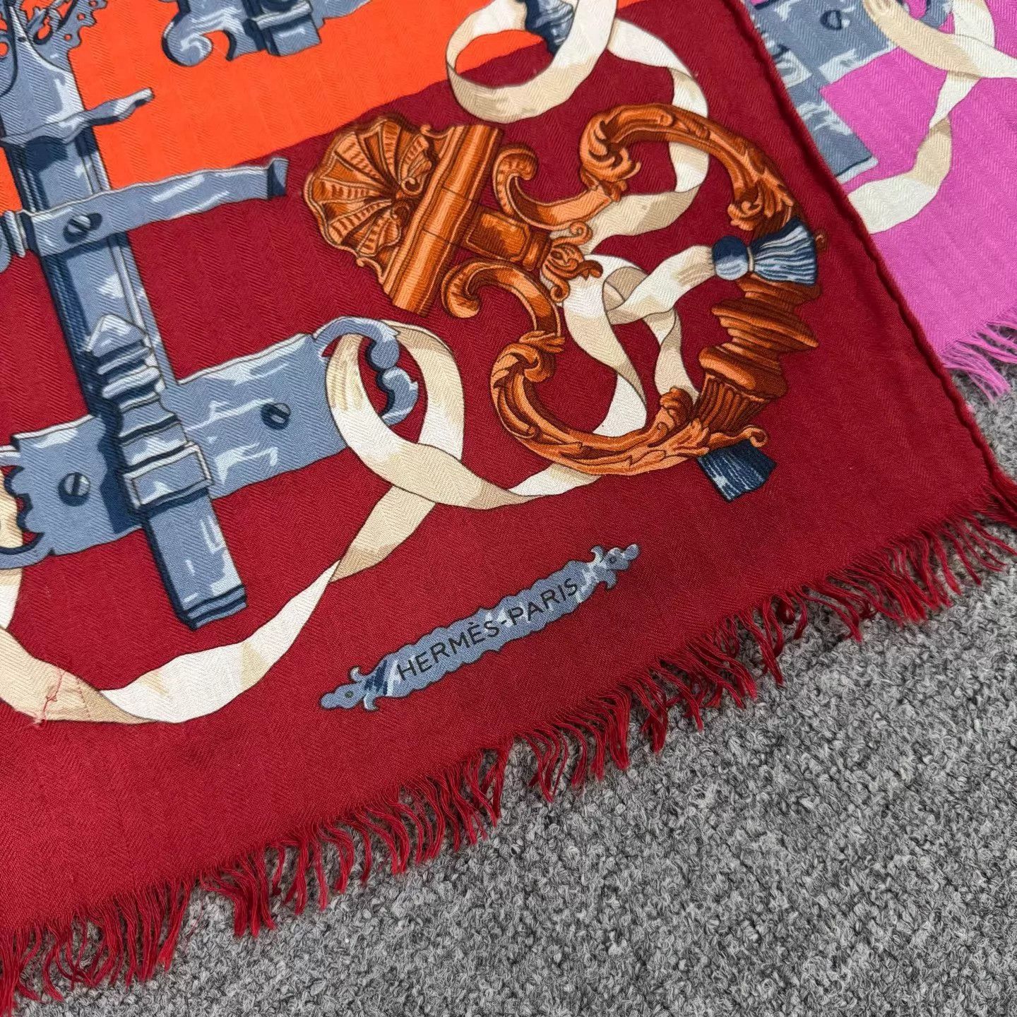Hermes Hermes Saddle Lock Dopamine Cashmere Silk Scarf 99 New Size ONE SIZE - 3 Thumbnail