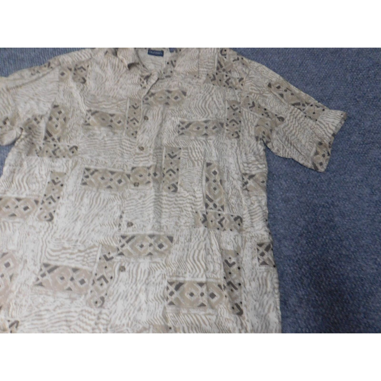 Vintage Puritan Mens Shirt XL Beige Button-Down Short Sleeve Collared Knit Cotton Logo Vintage No Size US XL / EU 56 / 4 - 3 Thumbnail
