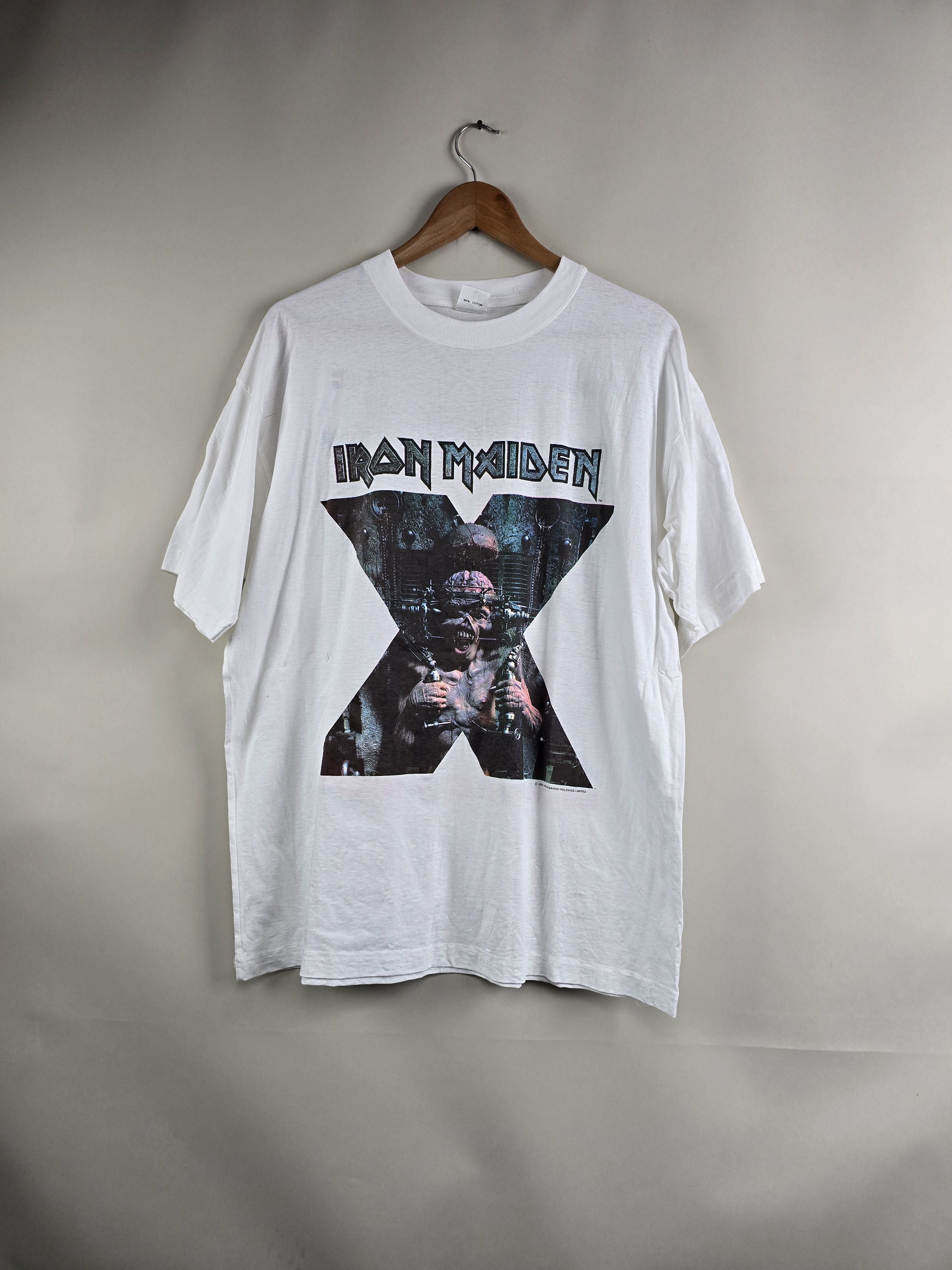 Band Tees × Iron Maiden × Vintage 1995 Iron Maiden The X Factor XL