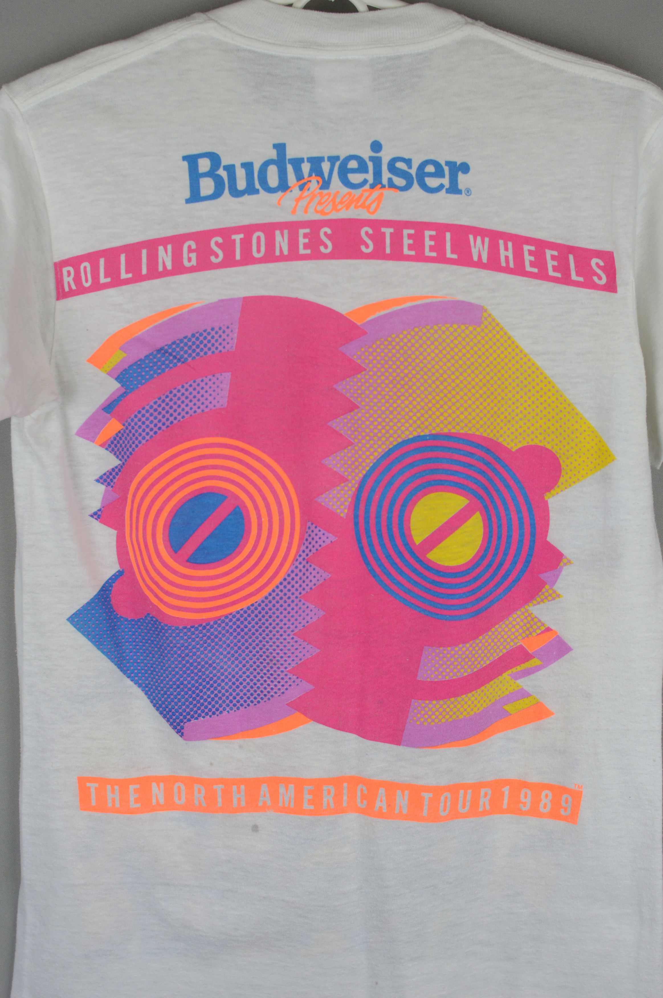 The Rolling Stones × Vintage Vintage Rolling Stones Steel Wheels 1989 t shirt Size US M / EU 48-50 / 2 - 6 Thumbnail