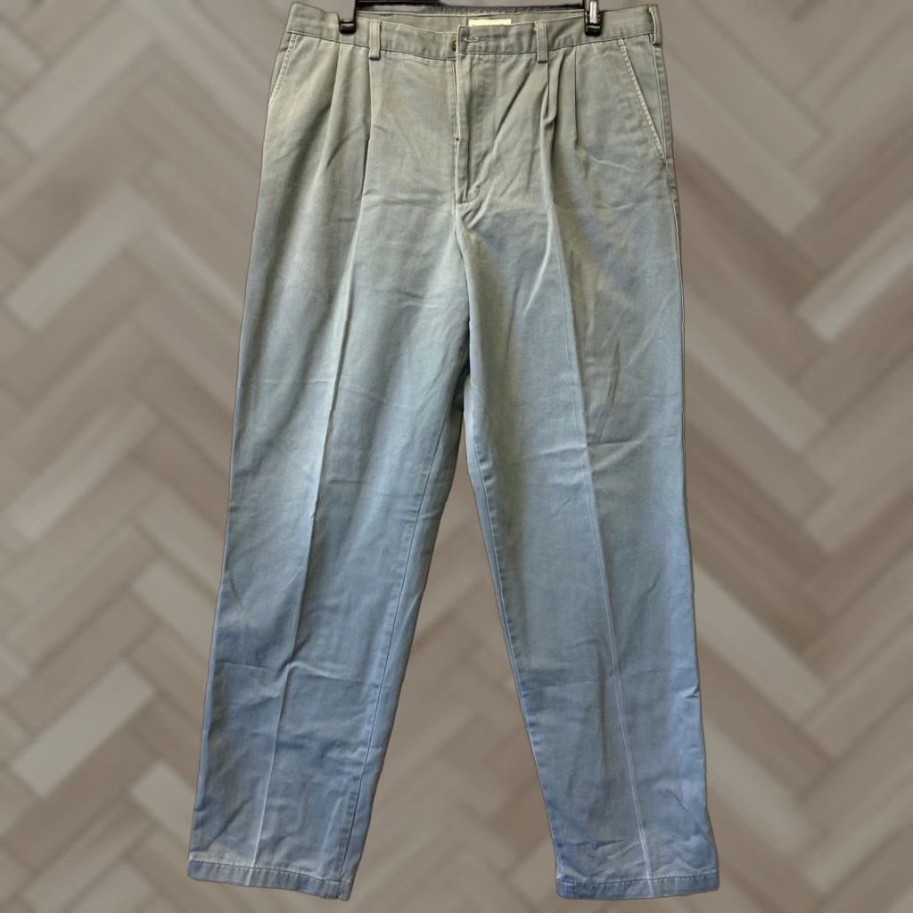 Roundtree & Yorke VINTAGE Roundtree & Yorke Men’s Dress Pants Size 38x34 Chino Straight Leg Teal Green Classic 90s Size US 38 / EU 54 - 1 Thumbnail