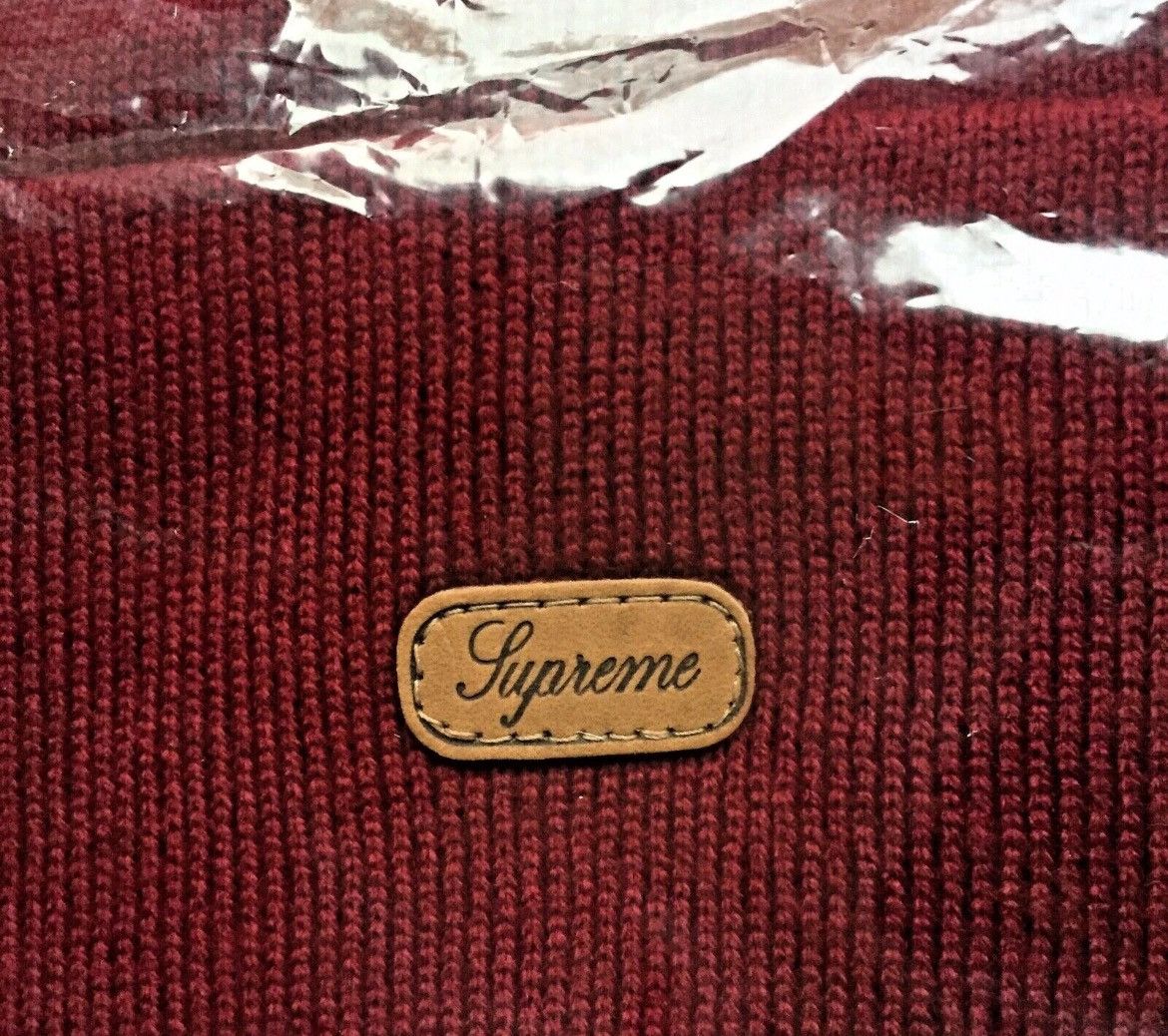 Supreme Vintage Supreme Leather Patch Beanie BURGUNDY Size ONE SIZE - 2 Thumbnail