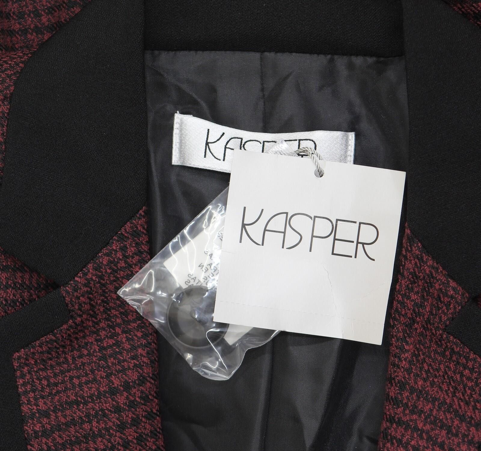 Other Nwt Kasper Jacket Notch Collar Blazer Shiraz Red / Black 4 Size S / US 4 / IT 40 - 3 Thumbnail