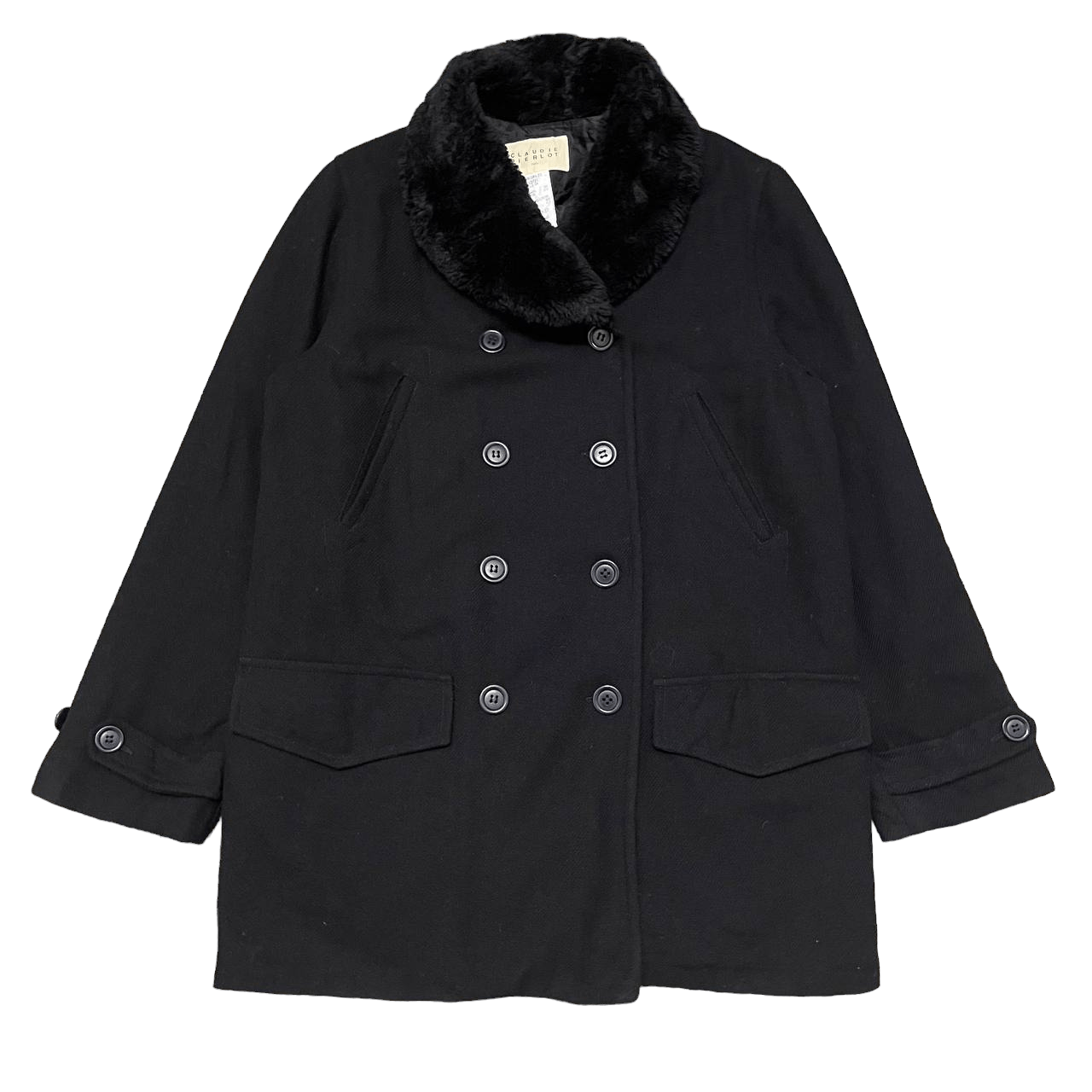 Other Vintage Claudie Pierlot Paris Garibaldi Wool Coat Faux Fur Size US M / EU 48-50 / 2 - 1 Thumbnail