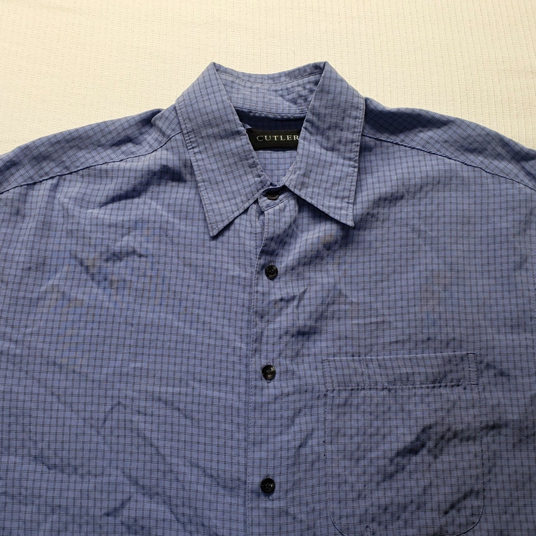 Cutter & Buck Cutler Blue Checkered Button Up Shirt Short Sleeve Adult Men's Size M Medium Size US M / EU 48-50 / 2 - 2 Thumbnail