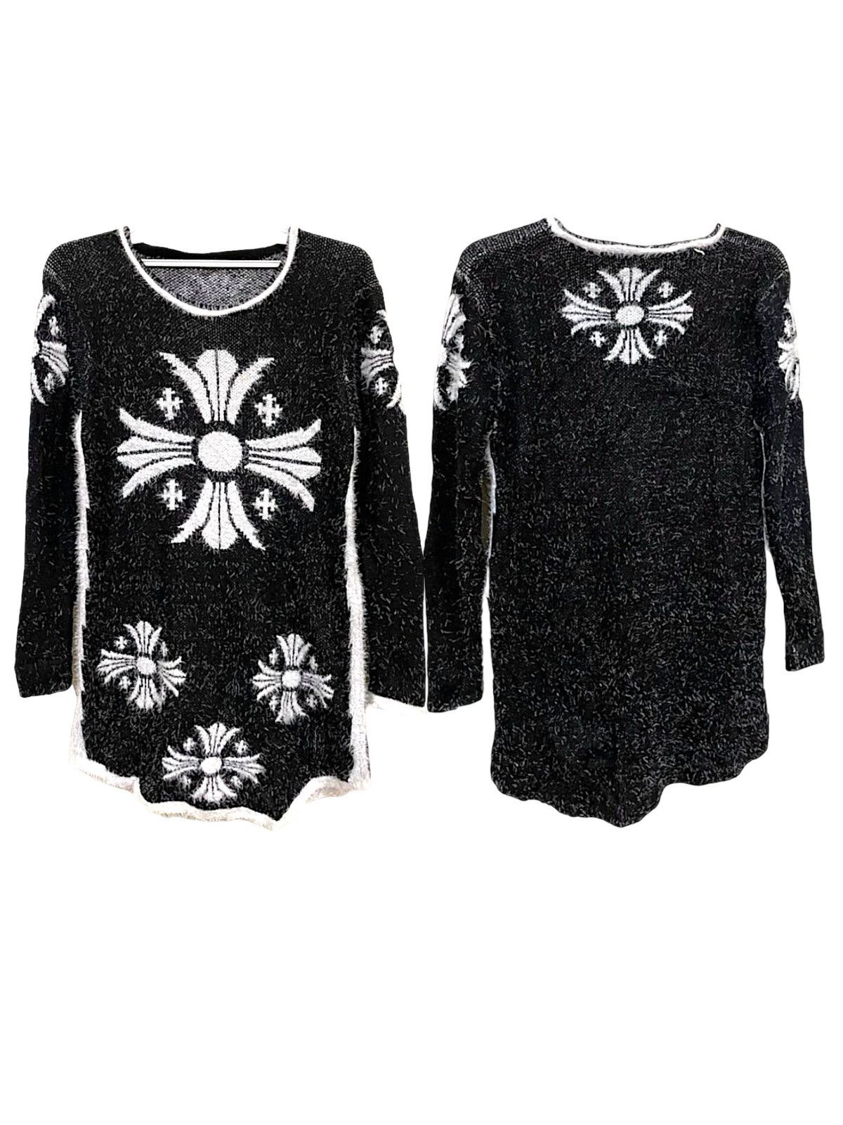 If Six Was Nine × Japanese Brand × Le Grande Bleu (L.G.B.) Japanese Mohair Chrome Heart Inspire Long Sweater Size M / US 6-8 / IT 42-44 - 1 Thumbnail