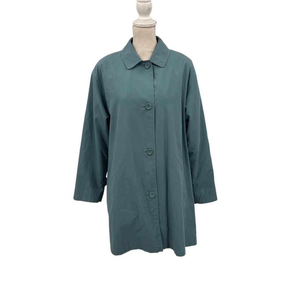 London Fog London Fog Limited Edition Button Front Lined Long Sleeve Coat Blue Medium Size M / US 6-8 / IT 42-44 - 1 Thumbnail