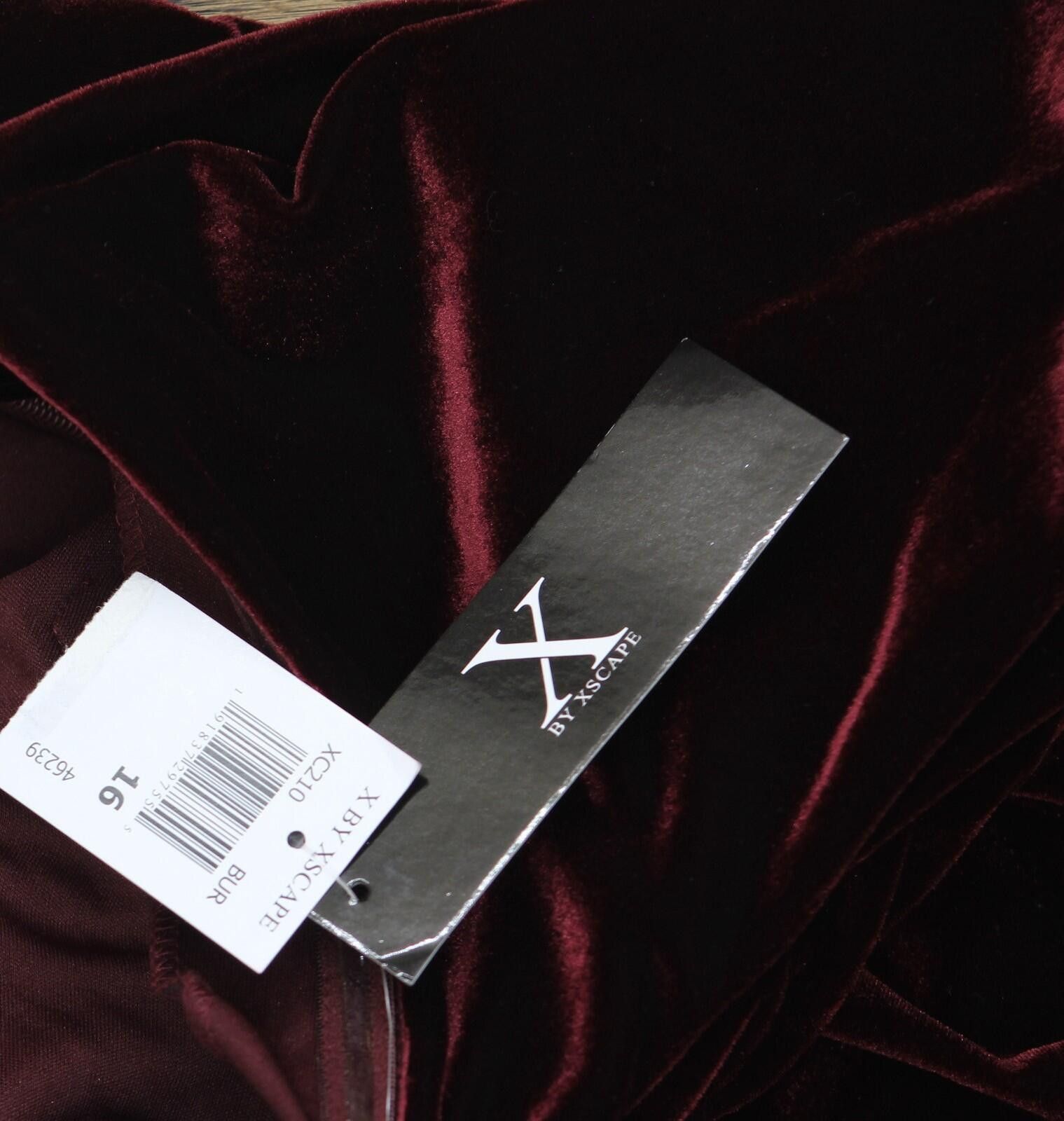 Other Nwt X By Xscape Long Sleeve Sheath Dress Burgundy Red 16 Size XXL / US 16-18 / IT 52-54 - 3 Thumbnail