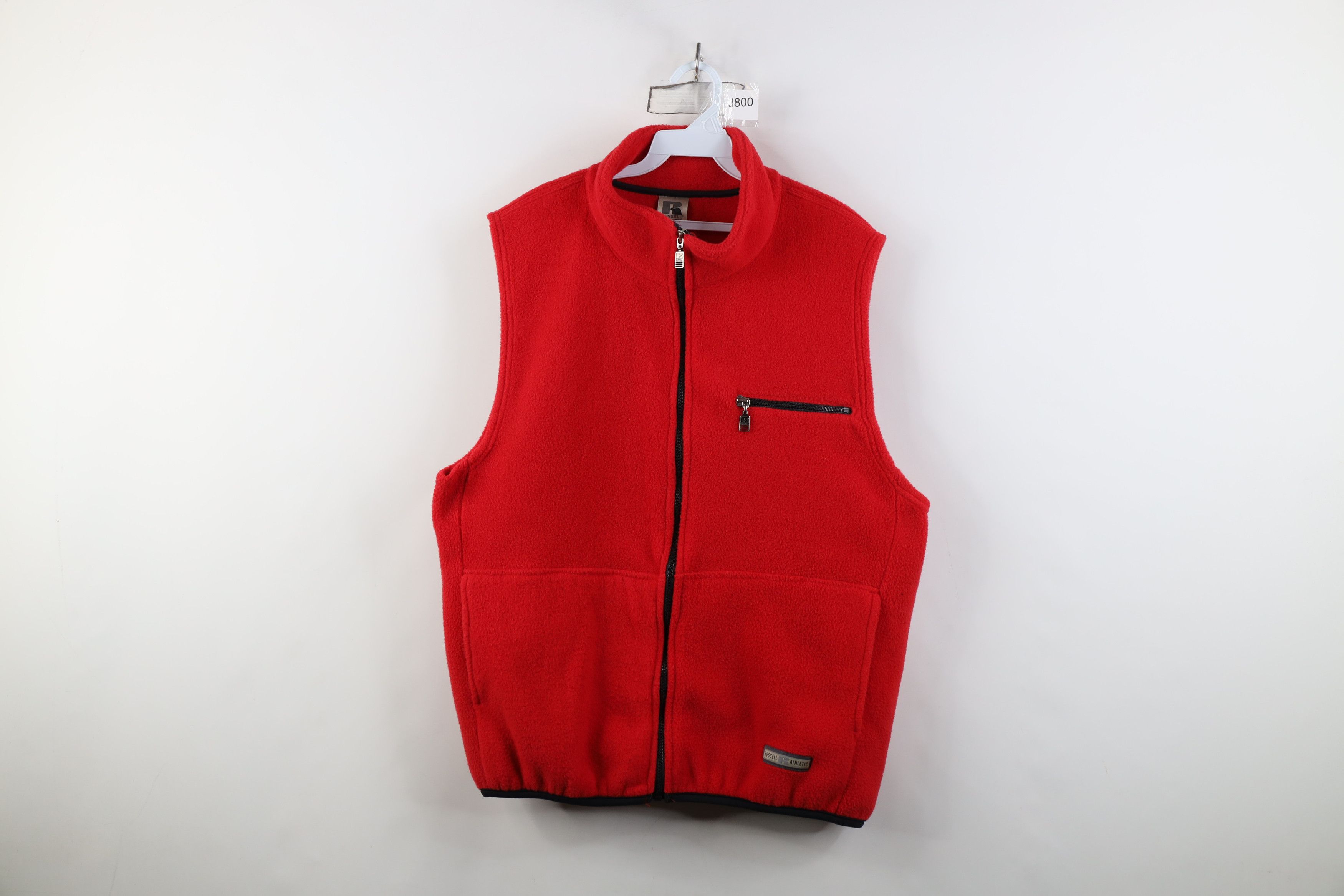 Russell Athletic Vintage 90s Russell Athletic Full Zip Vest Jacket Red USA Size US L / EU 52-54 / 3 - 1 Thumbnail