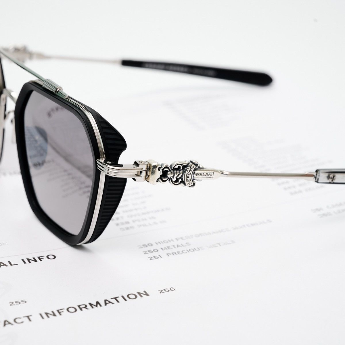 Chrome Hearts CHROME HEARTS HOTATION MATTE BLACK/ SHINY SILVER - MATTE BLACK - PLASTIC SUNGLASSES Size ONE SIZE - 3 Thumbnail