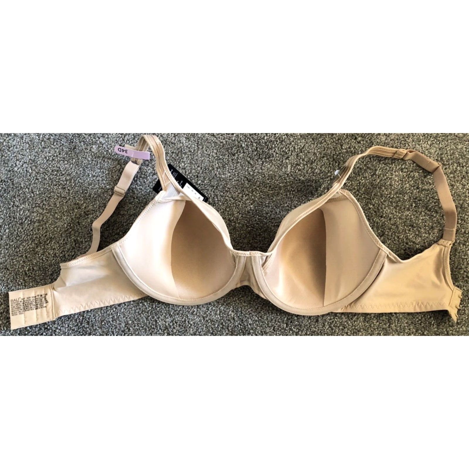 Vintage Bali One Smooth U Bra 34D Beige NWT Womens Regular 34D 3439 Ultra Lite Neckline Clip Front-closure? Size ONE SIZE - 6 Thumbnail
